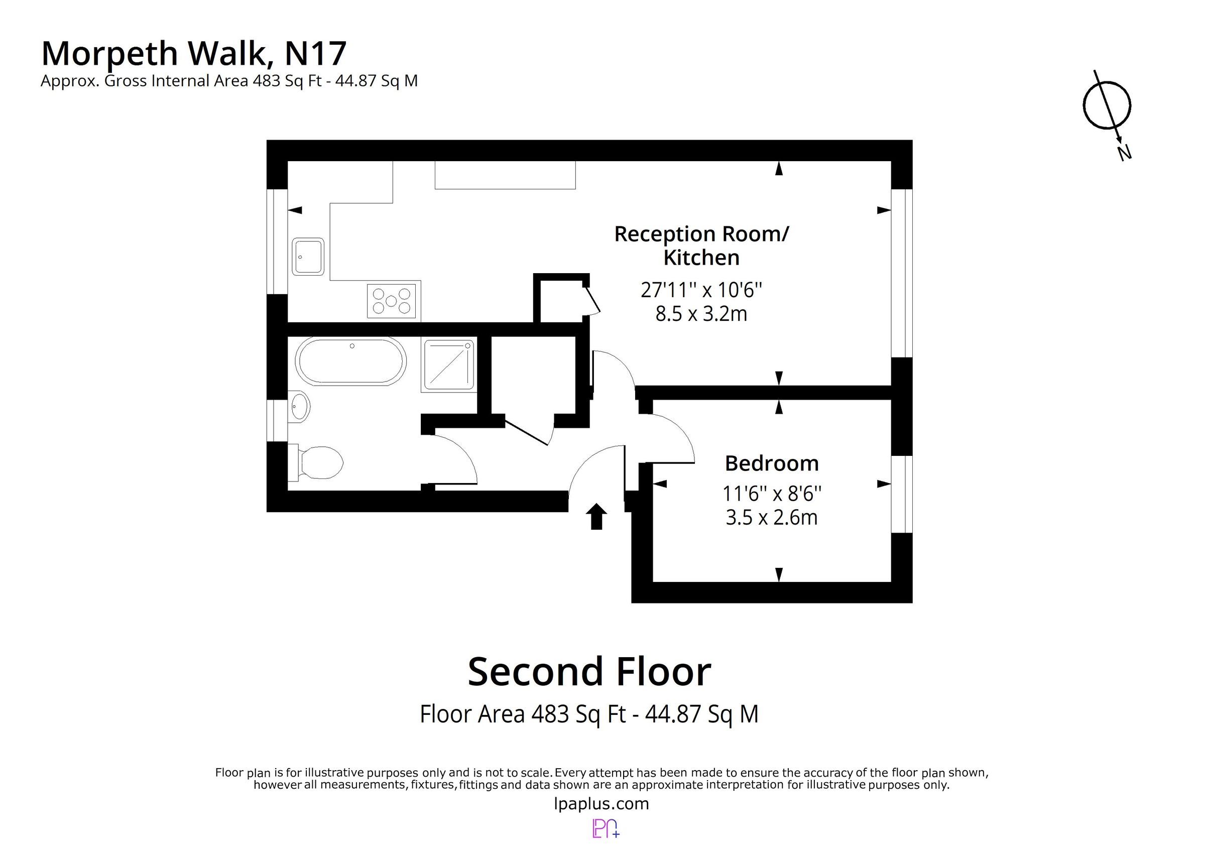 1 bed flat to rent in Morpeth Walk, London N17 Zoopla
