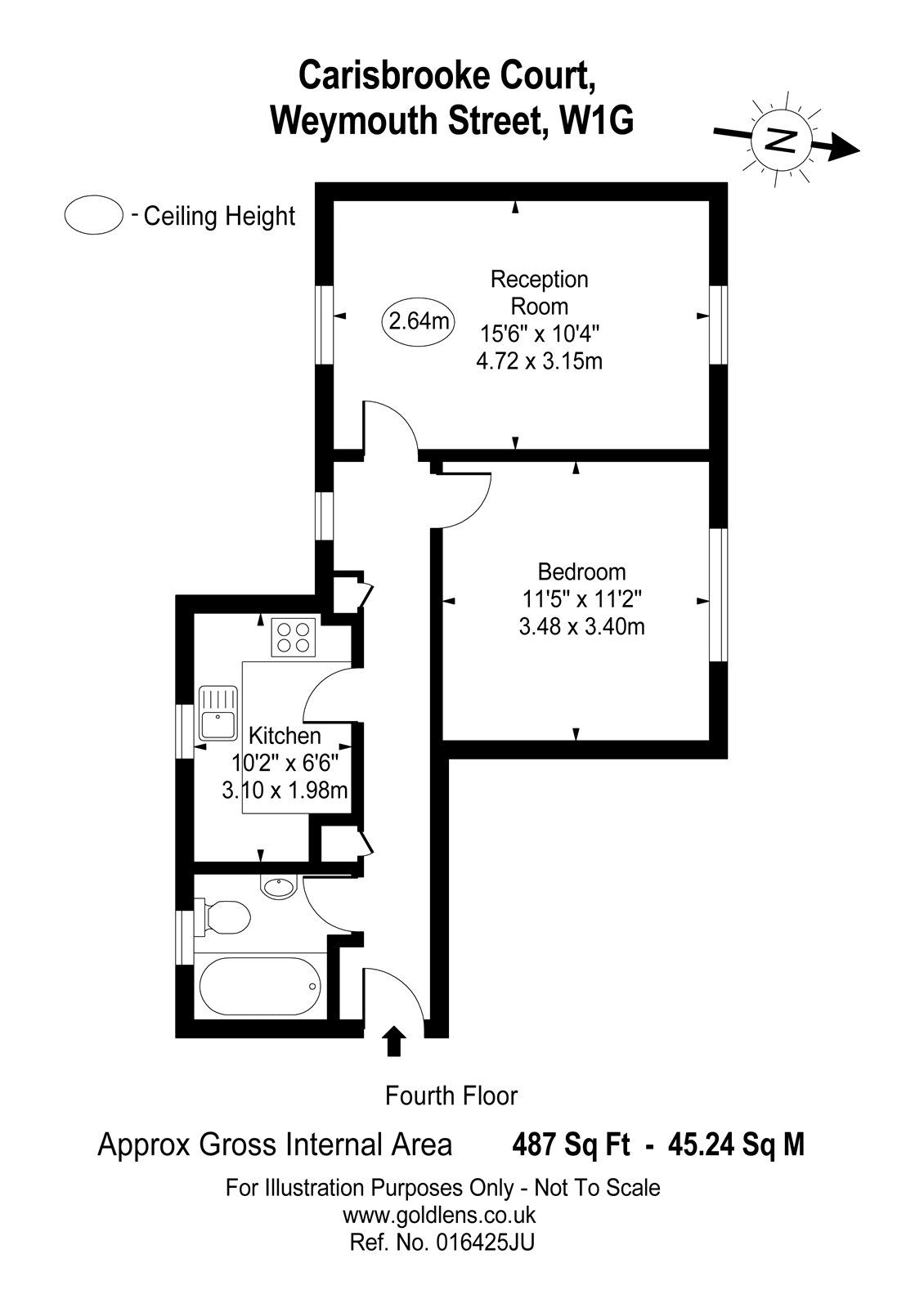 1 bed flat to rent in Carisbrooke Court, Weymouth Street, London W1G