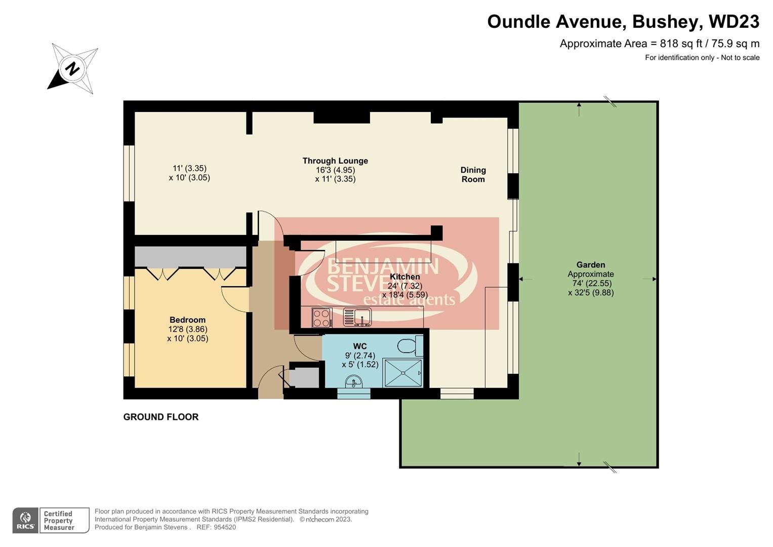 1 bed semidetached bungalow for sale in Oundle Avenue, Bushey WD23