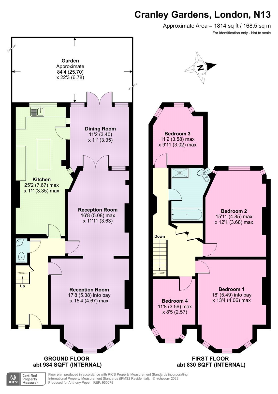 4 bed terraced house for sale in Cranley Gardens, Palmers Green, London