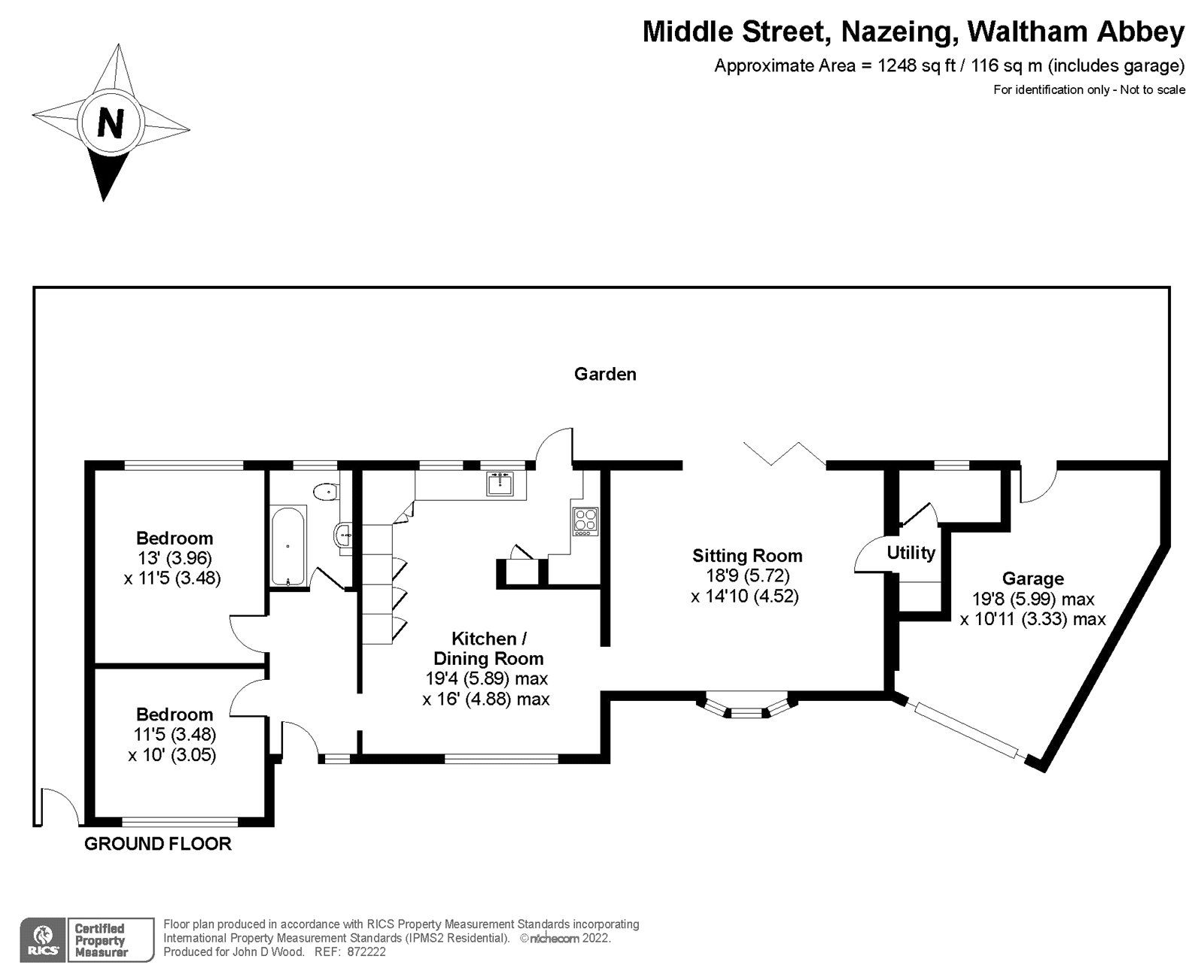 2 bed bungalow for sale in Middle Street, Nazeing, Waltham Abbey EN9