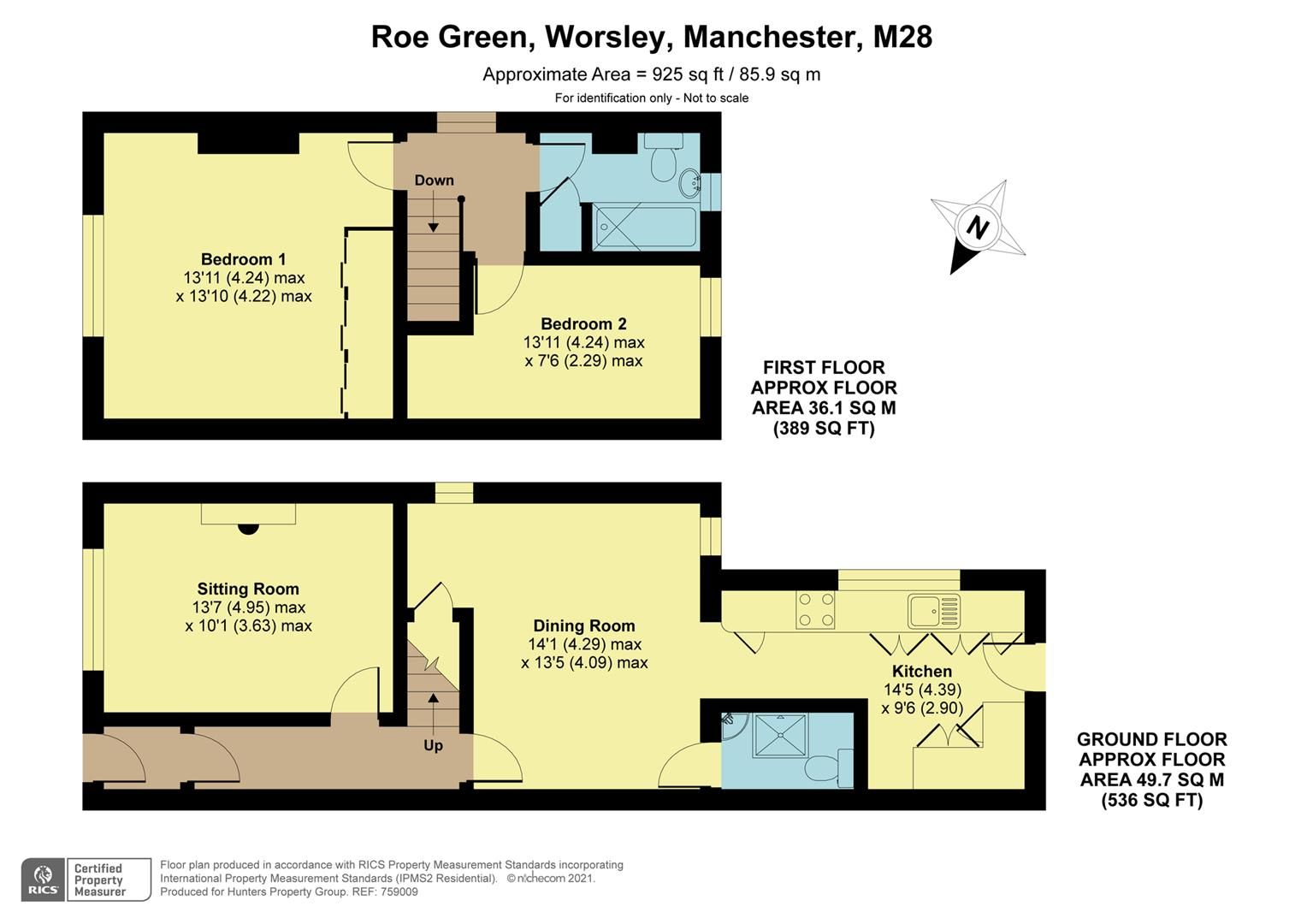 2 bed terraced house to rent in Roe Green, Worsley, Manchester, Greater