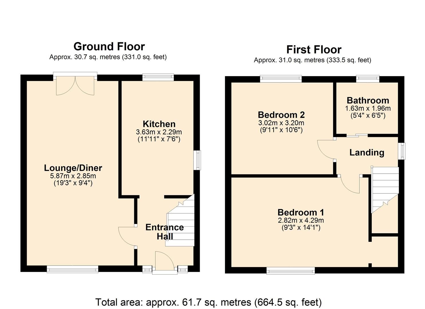 2 bed semidetached house for sale in Elm Avenue, Kippax, Leeds LS25