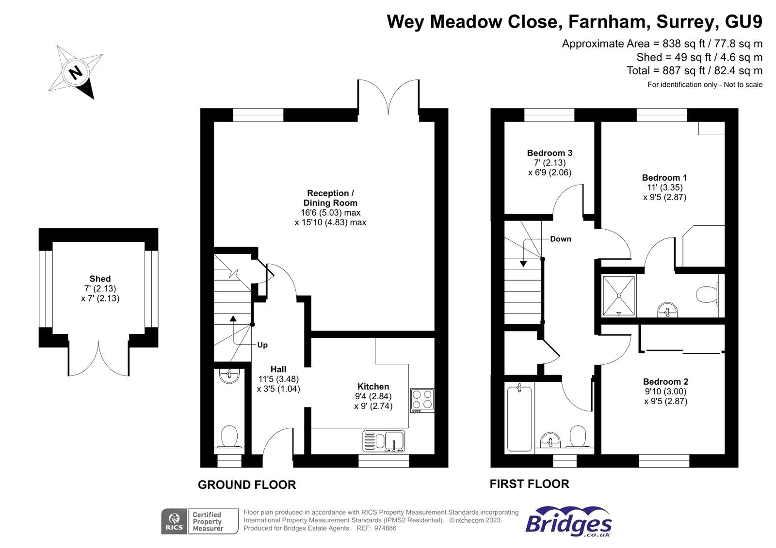 3 bed semidetached house for sale in Wey Meadow Close, Farnham, Surrey