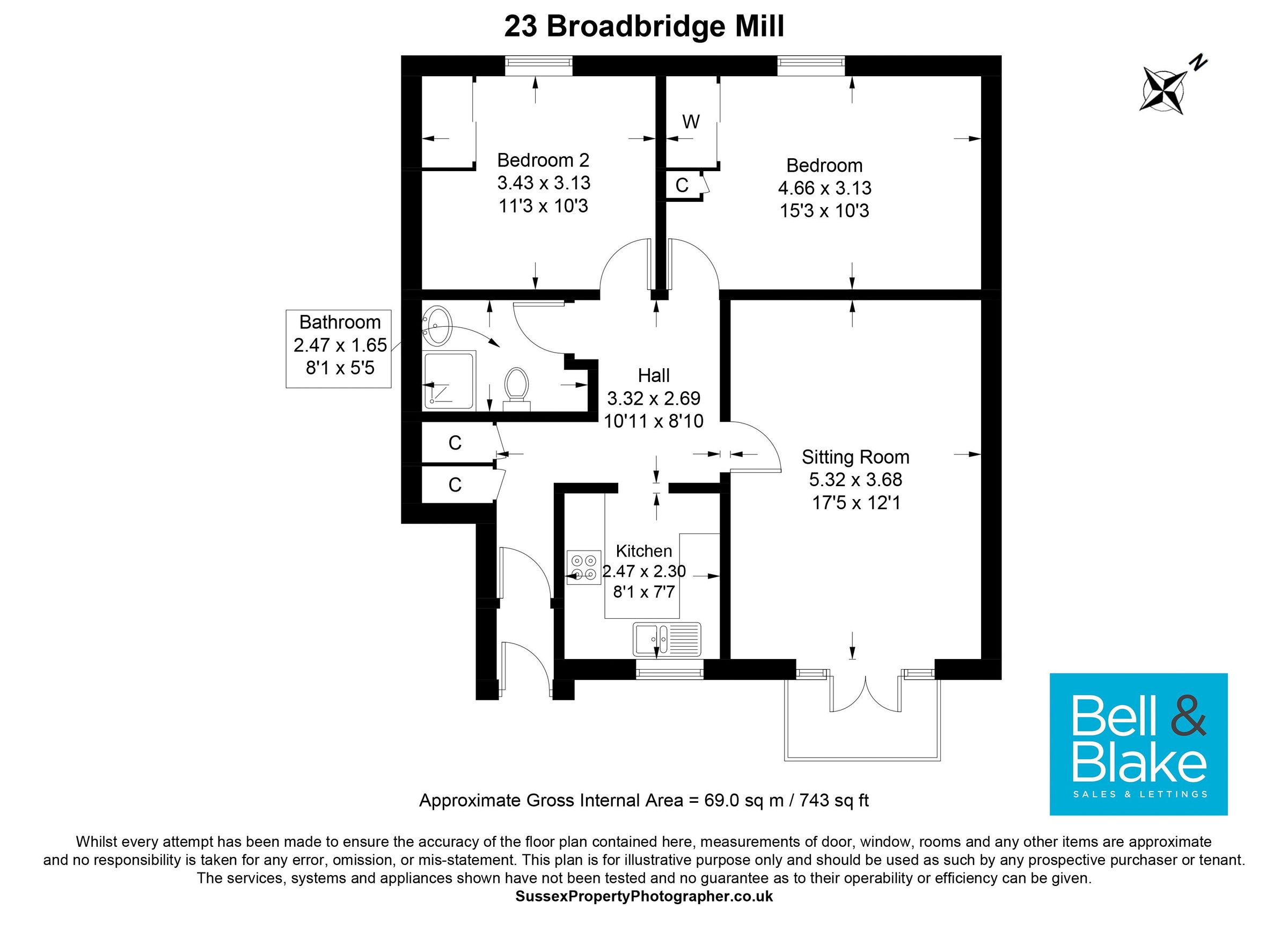 2 bed flat for sale in Broadbridge Mill, Old Bridge Road, Bosham