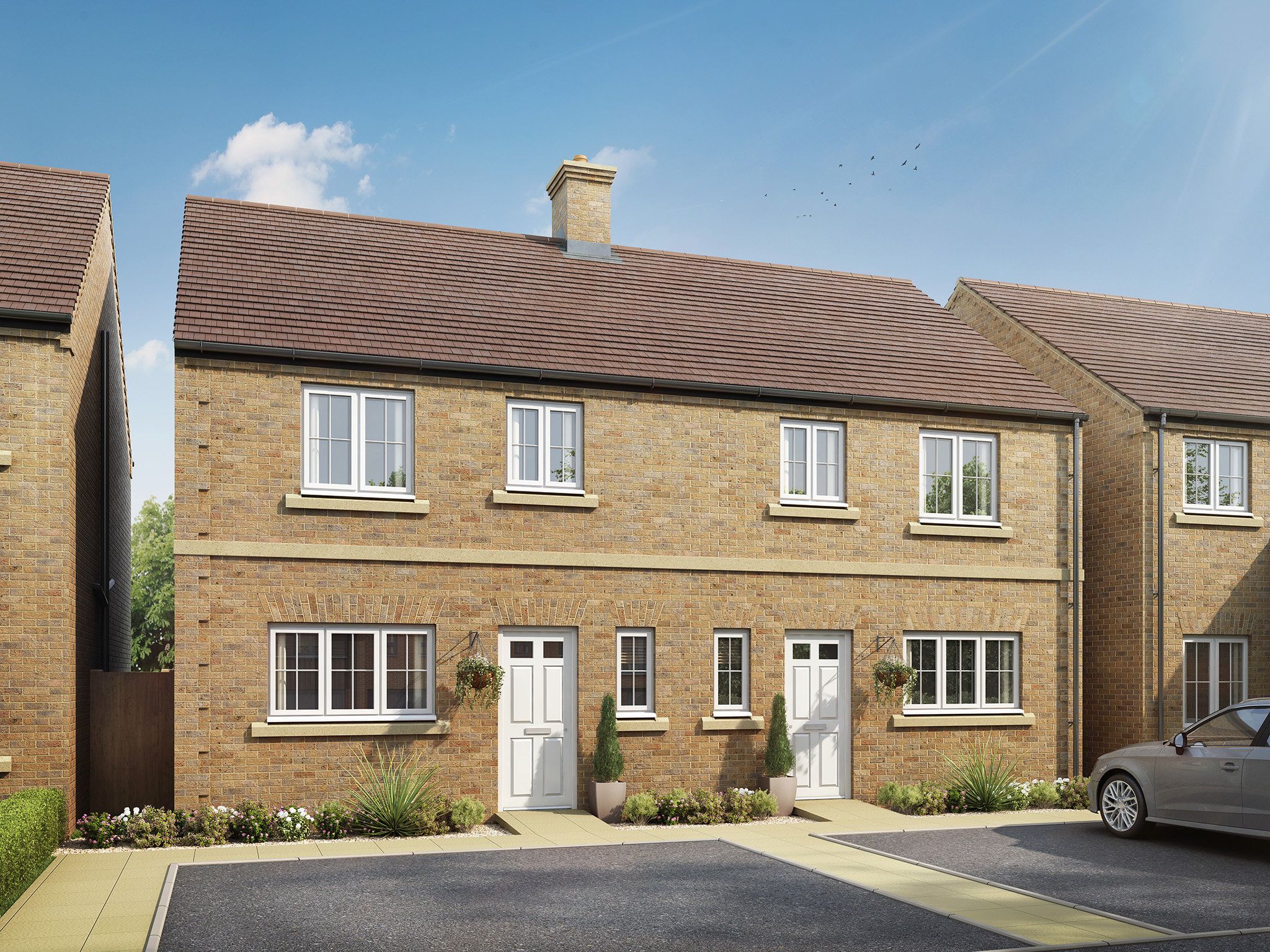 New home, 3 bed terraced house for sale in "The Chester" at Mentmore