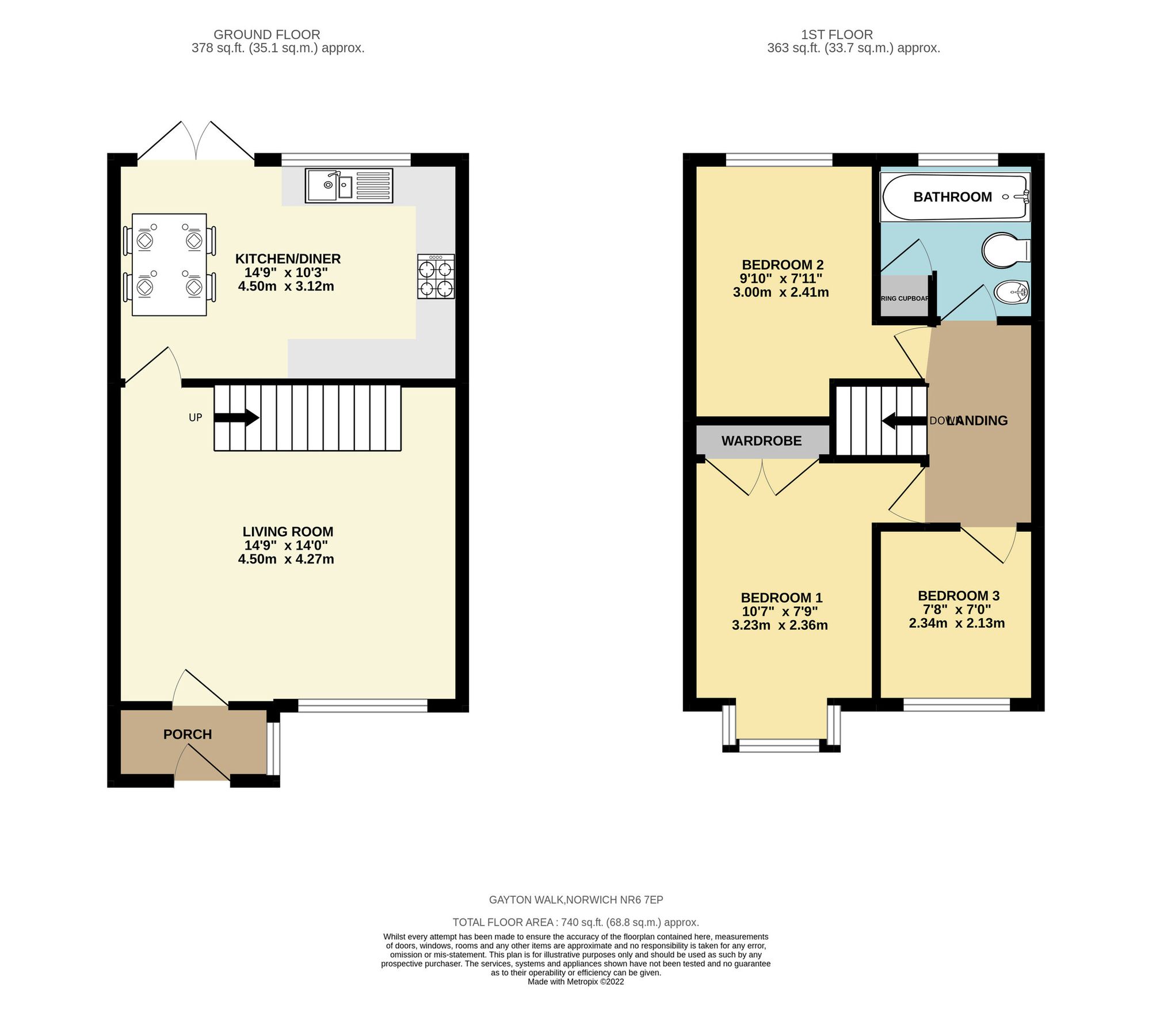 3 bed terraced house for sale in Gayton Walk, Norwich, Norfolk NR6 Zoopla