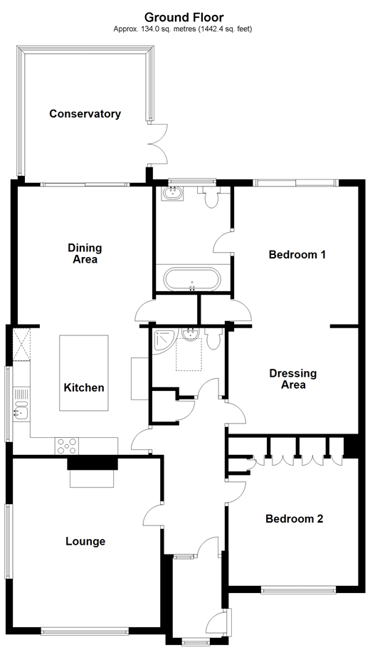 2 bed detached bungalow for sale in Station Road, Staplehurst, Kent