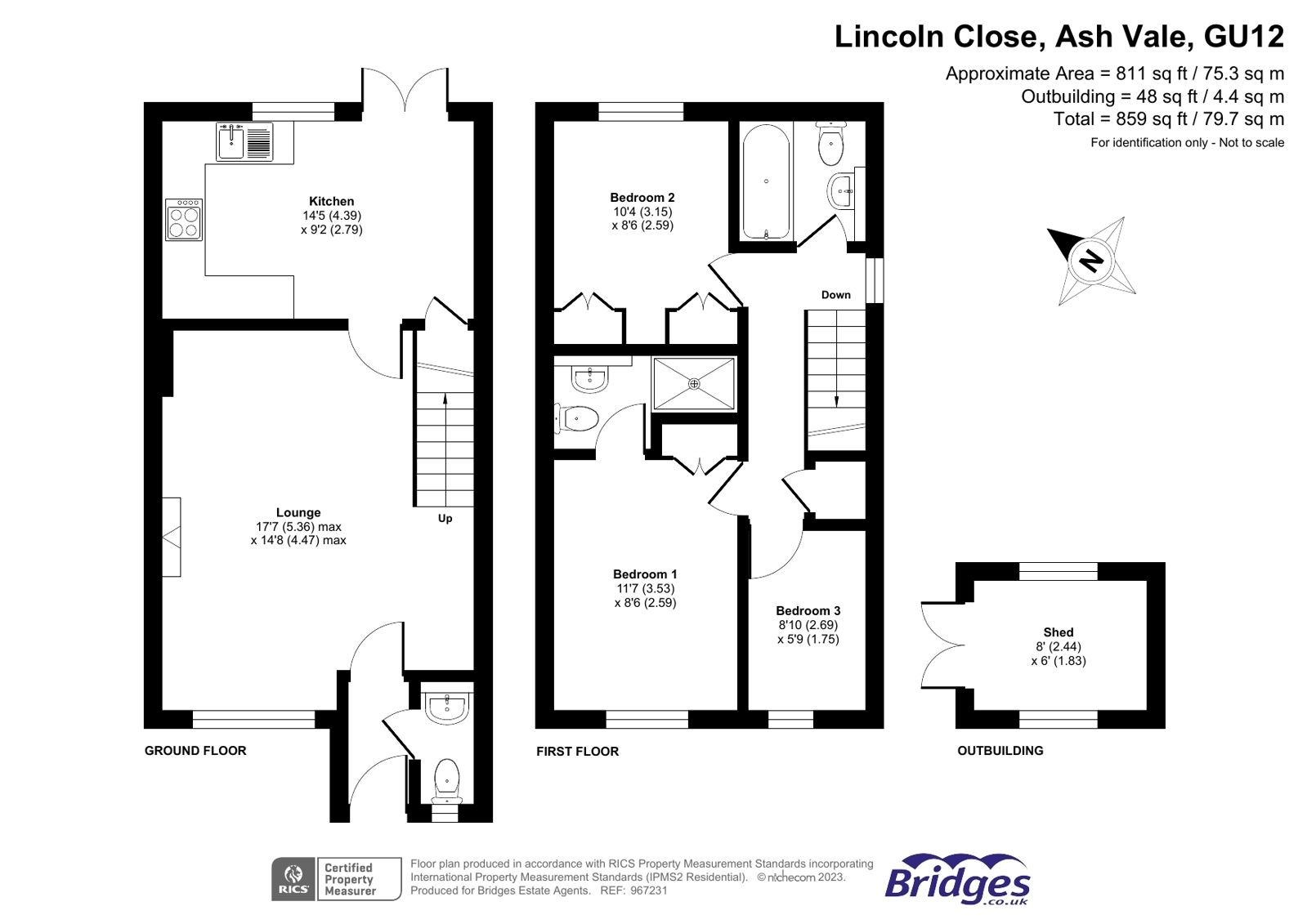 3 bed semidetached house for sale in Lincoln Close, Ash Vale, Surrey
