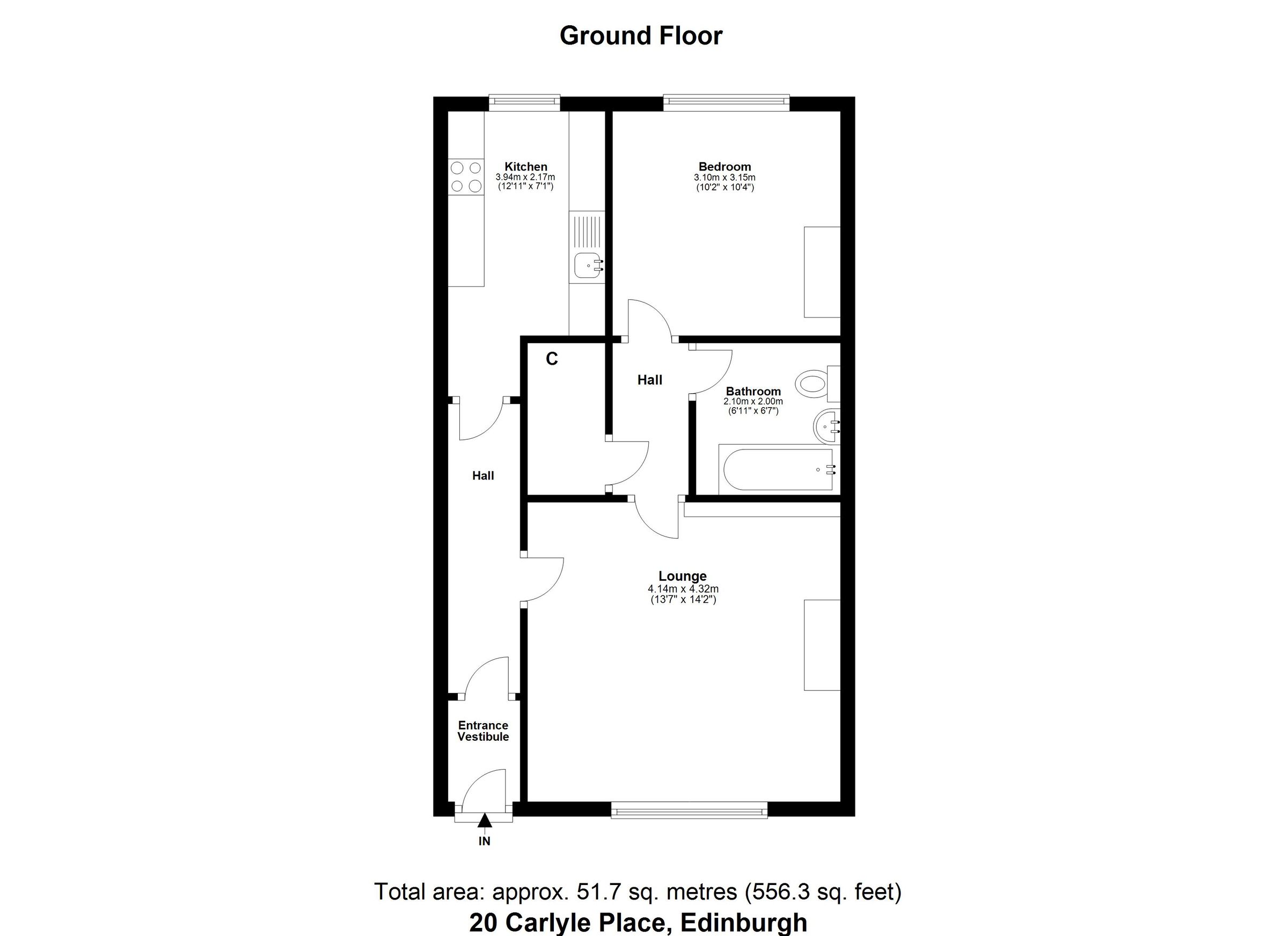 1 bed flat for sale in Carlyle Place, Edinburgh EH7 Zoopla
