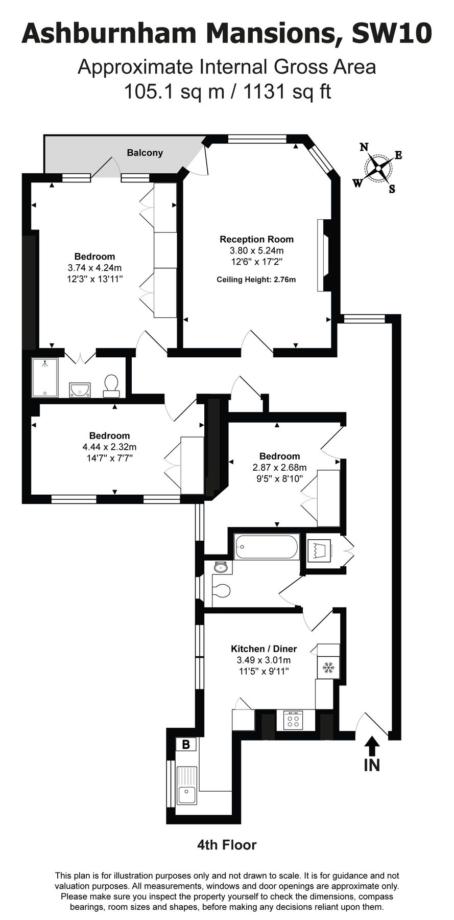 3 bed flat for sale in Ashburnham Mansions, Ashburnham Road, Chelsea