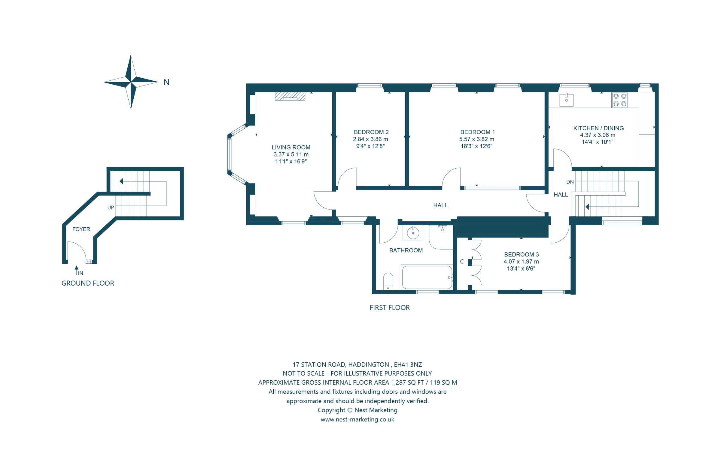 3 bed for sale in 17 Station Road, Haddington, East Lothian