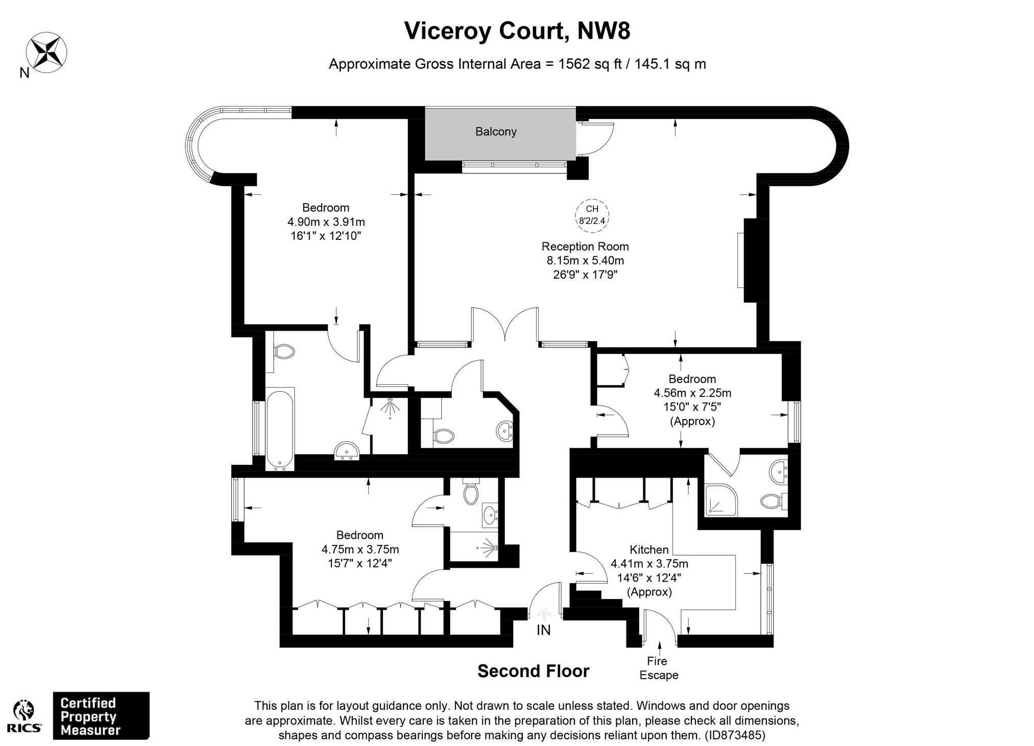 3 bed flat for sale in Viceroy Court, Prince Albert Road, St Johns Wood