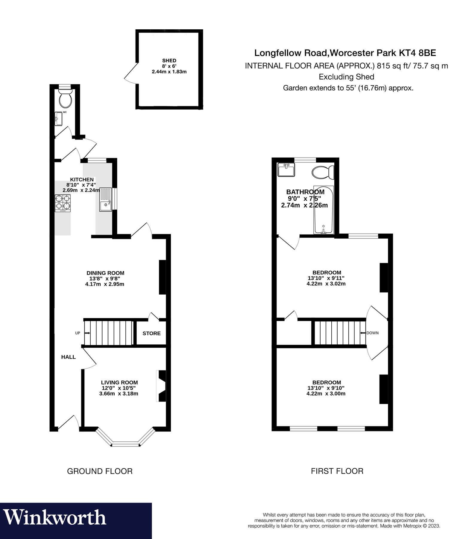 2 bed terraced house for sale in Longfellow Road, Worcester Park KT4