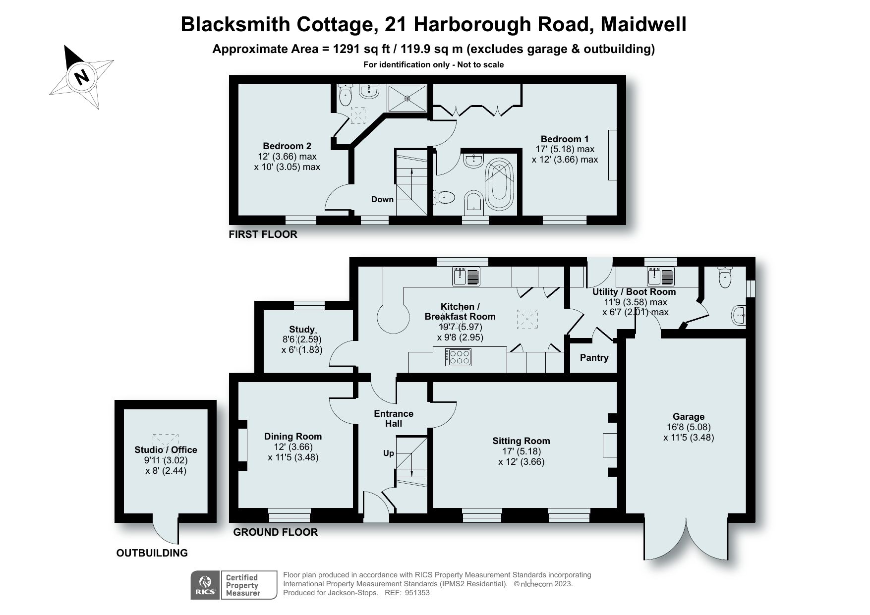 2 bed semidetached house for sale in Harborough Road, Maidwell