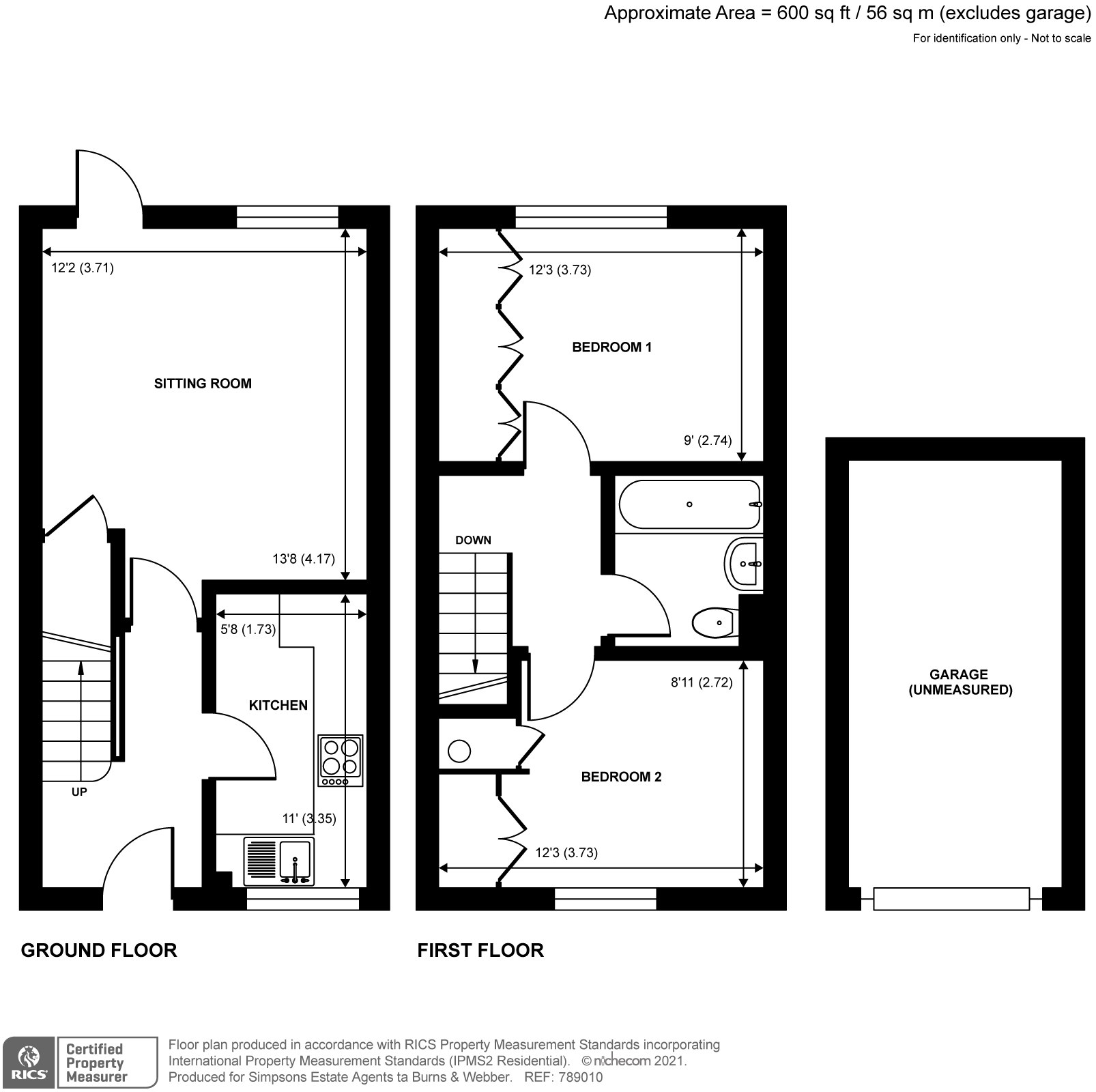 2 bed terraced house for sale in Eggars Field, Bentley, Farnham GU10