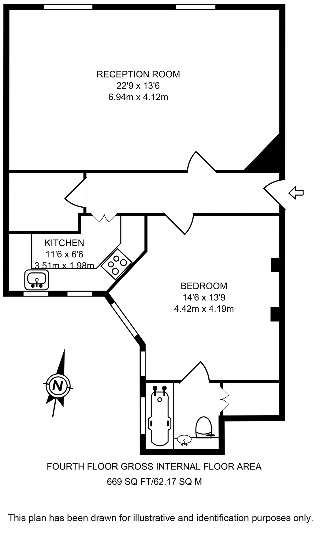1 bed flat for sale in Primrose Mansions, Prince Of Wales Drive