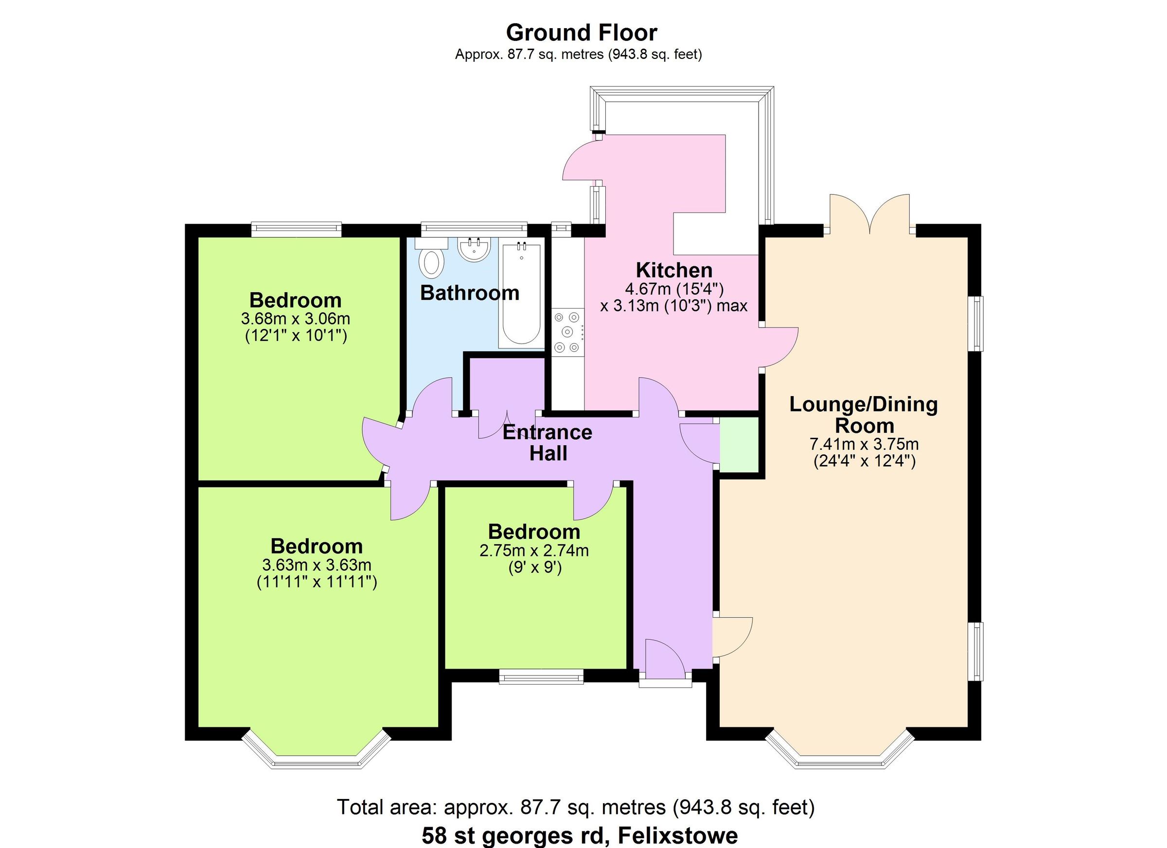 3 bed detached bungalow for sale in St. Road, Old Felixstowe