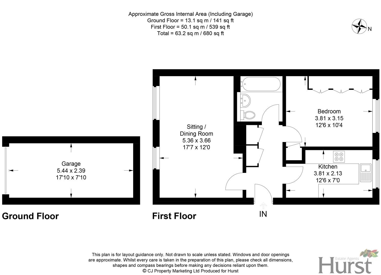 1 bed flat for sale in Northcroft, Wooburn Green, High HP10