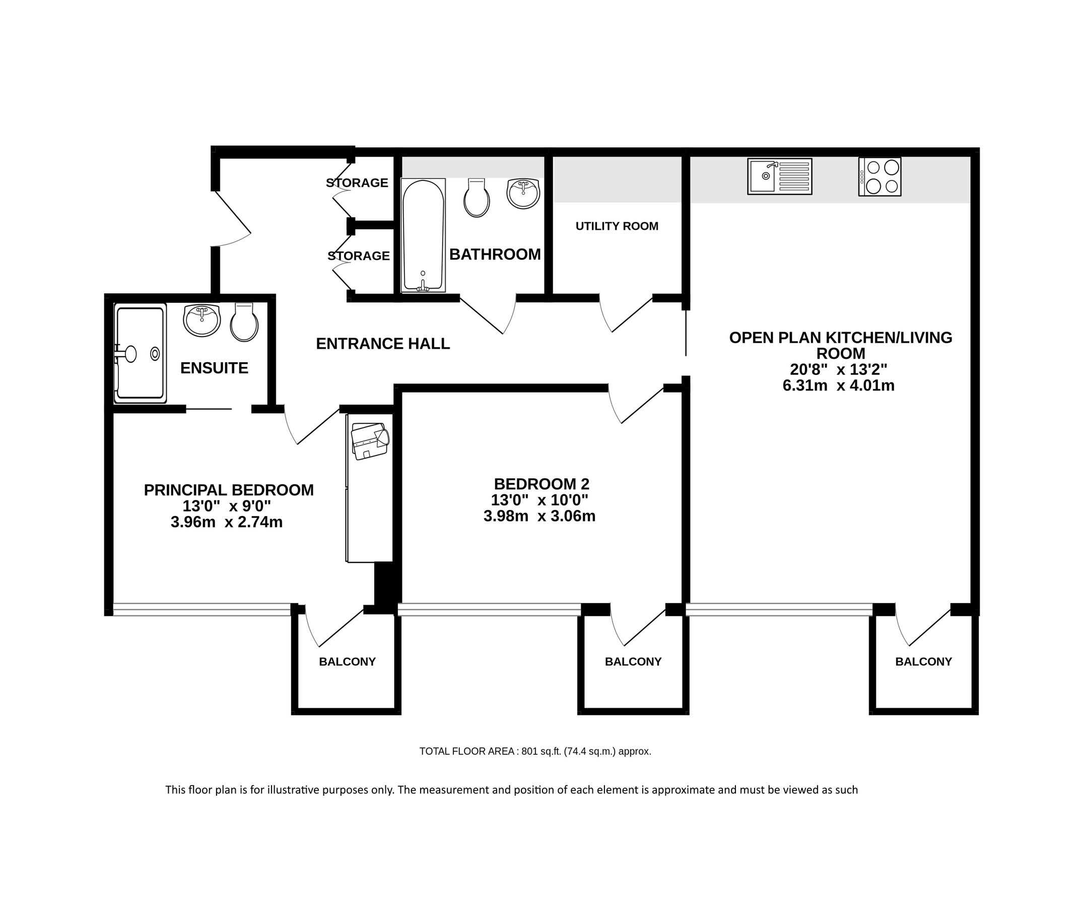 2 bed flat to rent in Gabriel Square, St. Albans, Hertfordshire AL1
