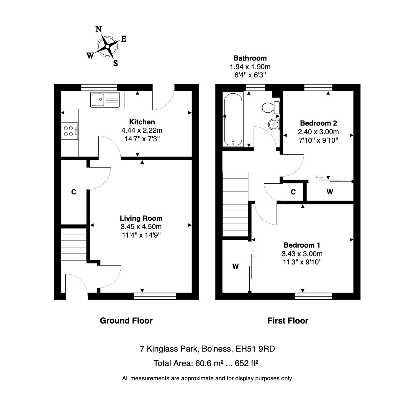 2 bed terraced house for sale in Kinglass Park, Bo'ness, West Lothian