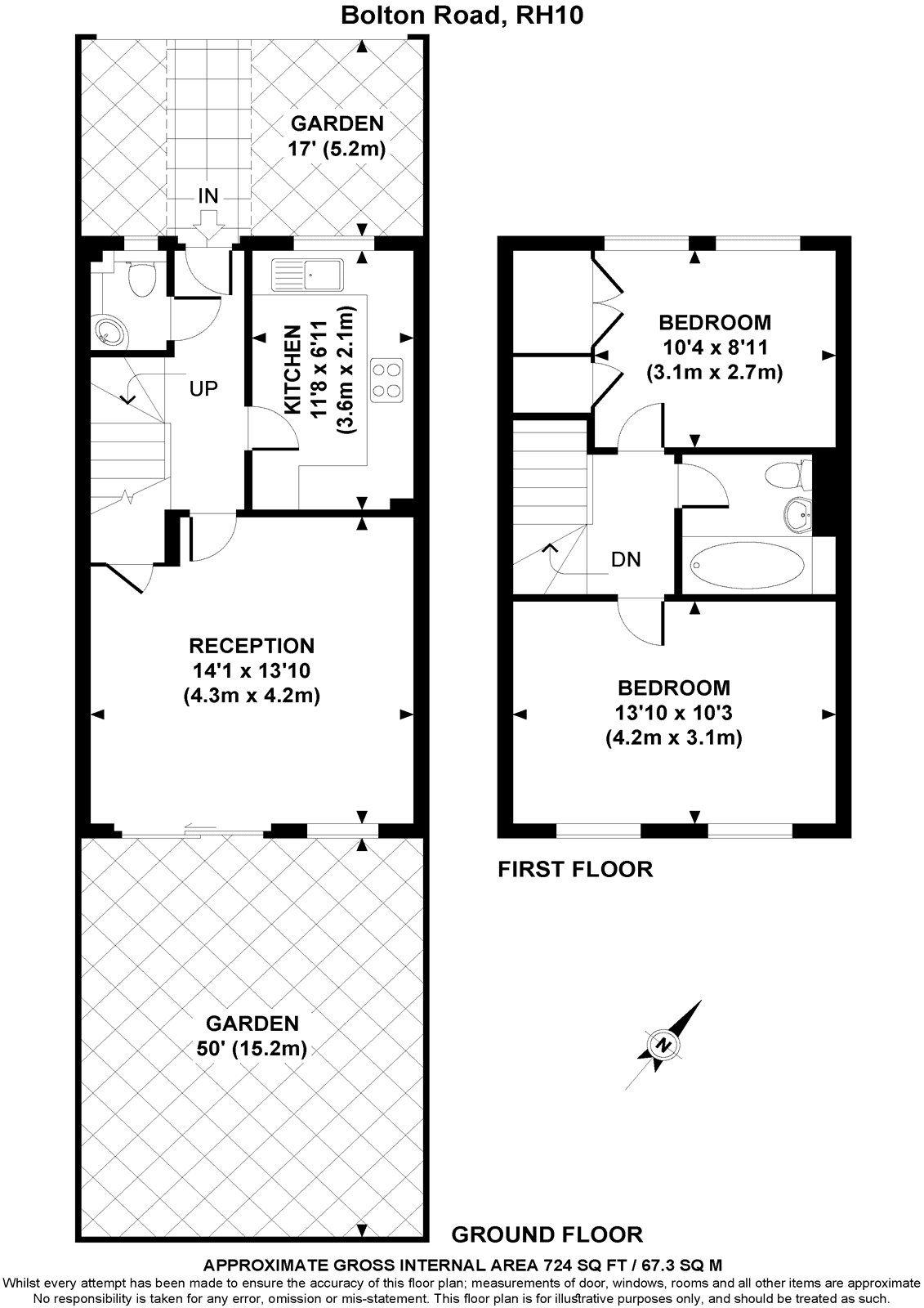 2 bed terraced house for sale in Bolton Road, Maidenbower, Crawley
