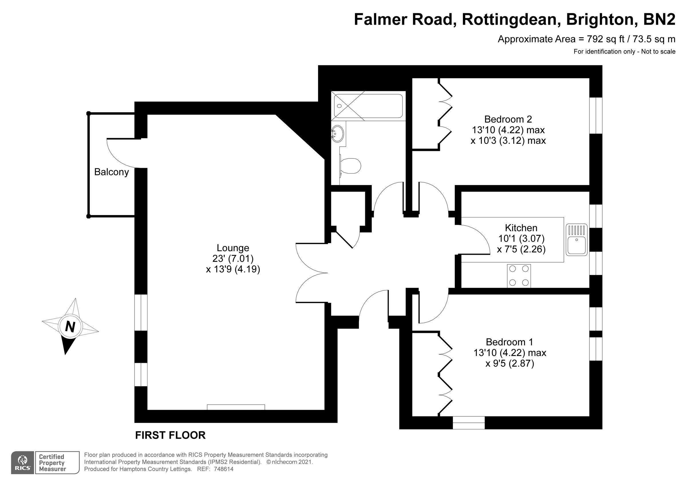 2 bed flat to rent in Rottingdean Place, Falmer Road, Rottingdean