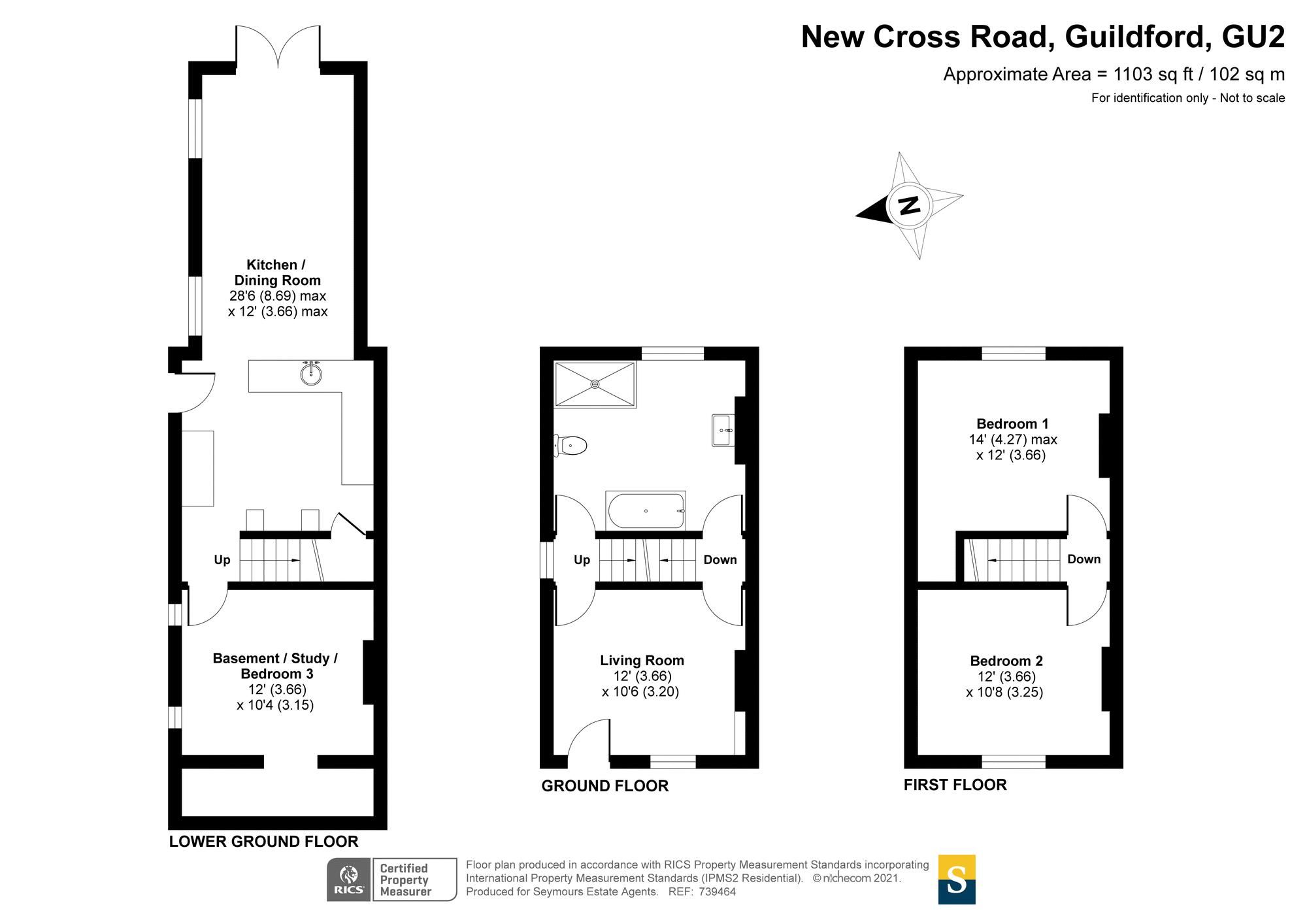 3 bed semidetached house for sale in New Cross Road, Guildford, Surrey