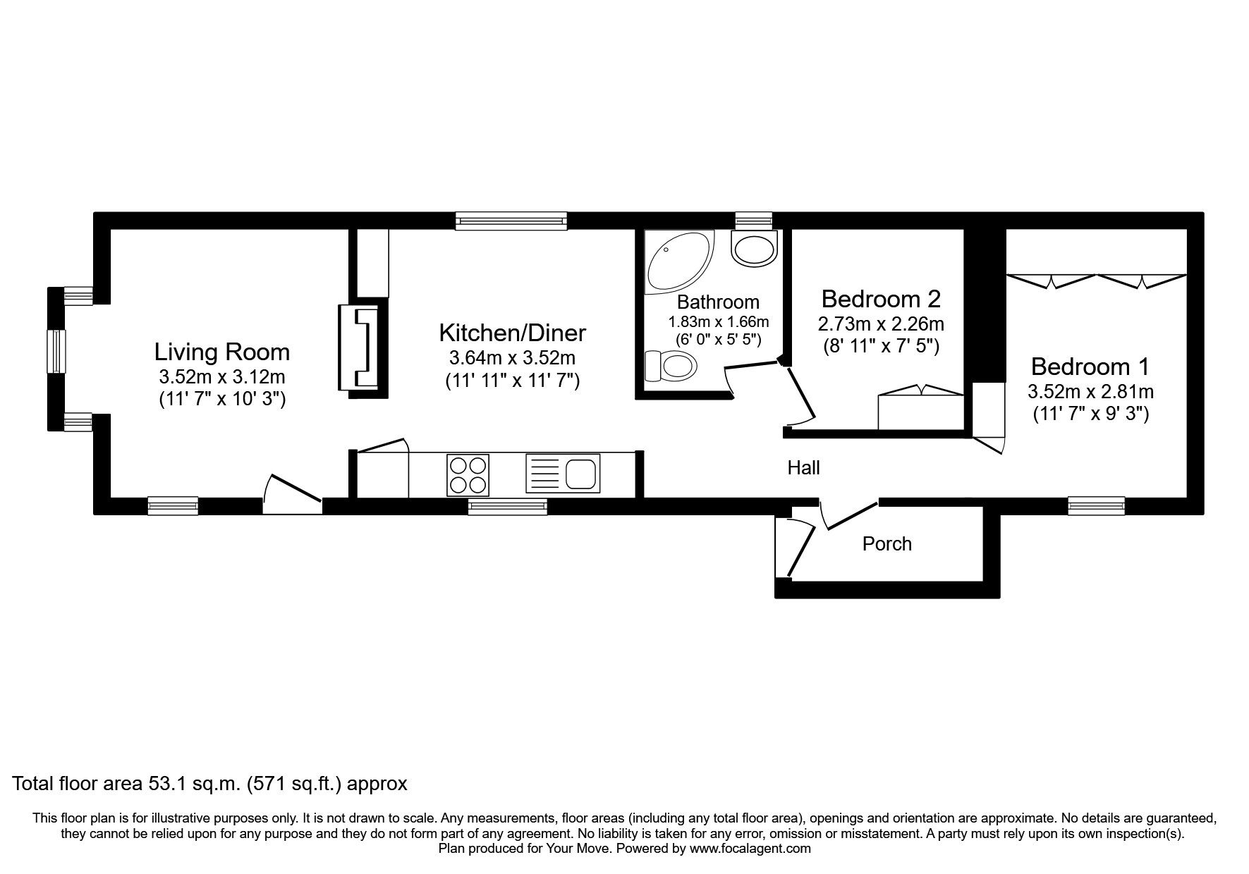 2 bed mobile/park home for sale in Four Horseshoes Park, Seasalter Road