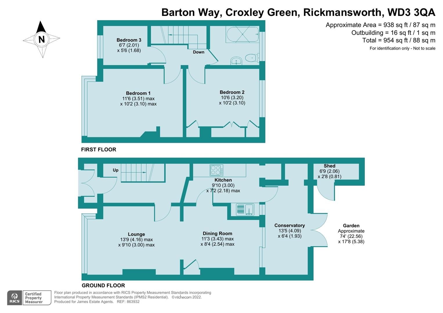 3 bed terraced house for sale in Barton Way, Croxley Green