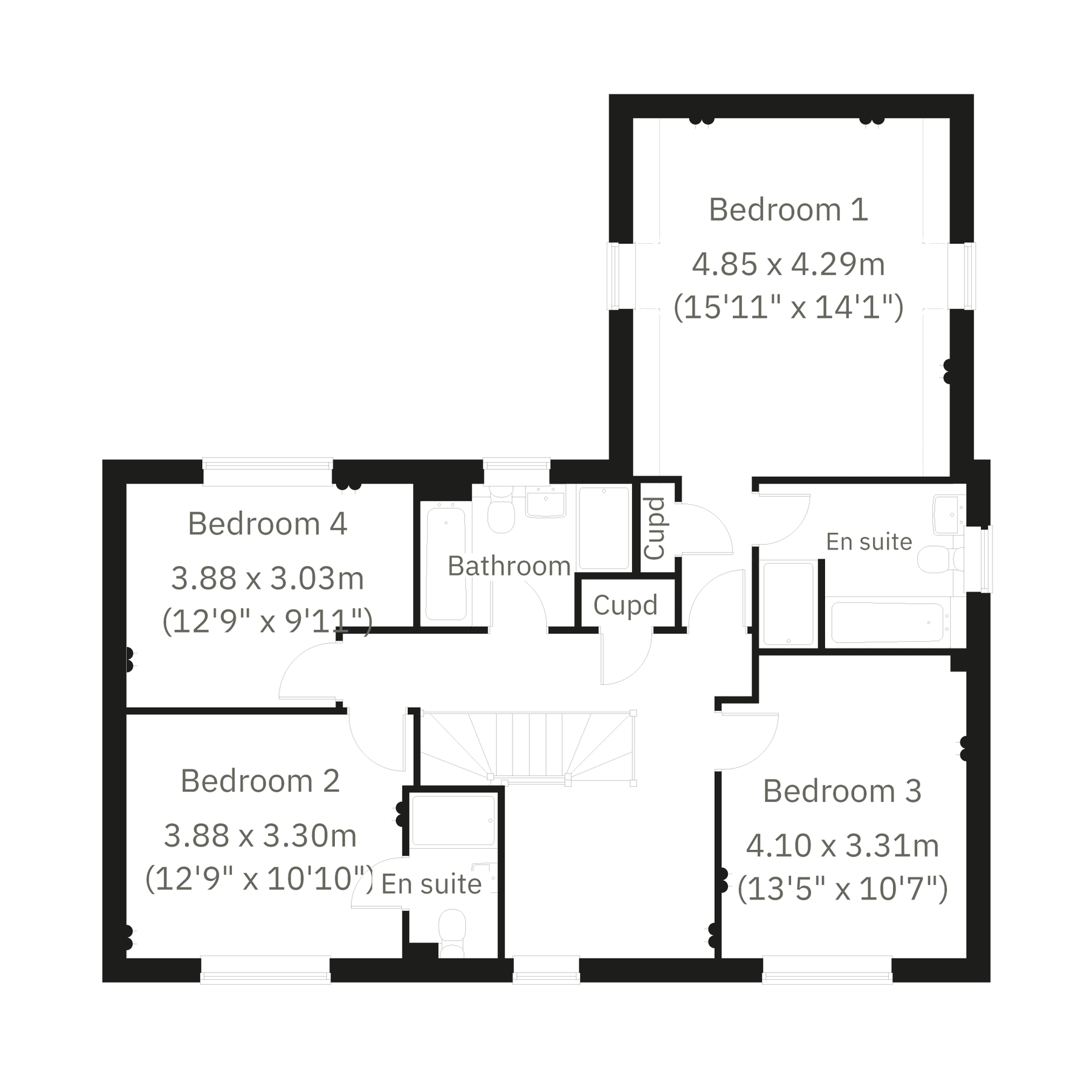 New home, 4 bed detached house for sale in "The Stamford" at Mentmore