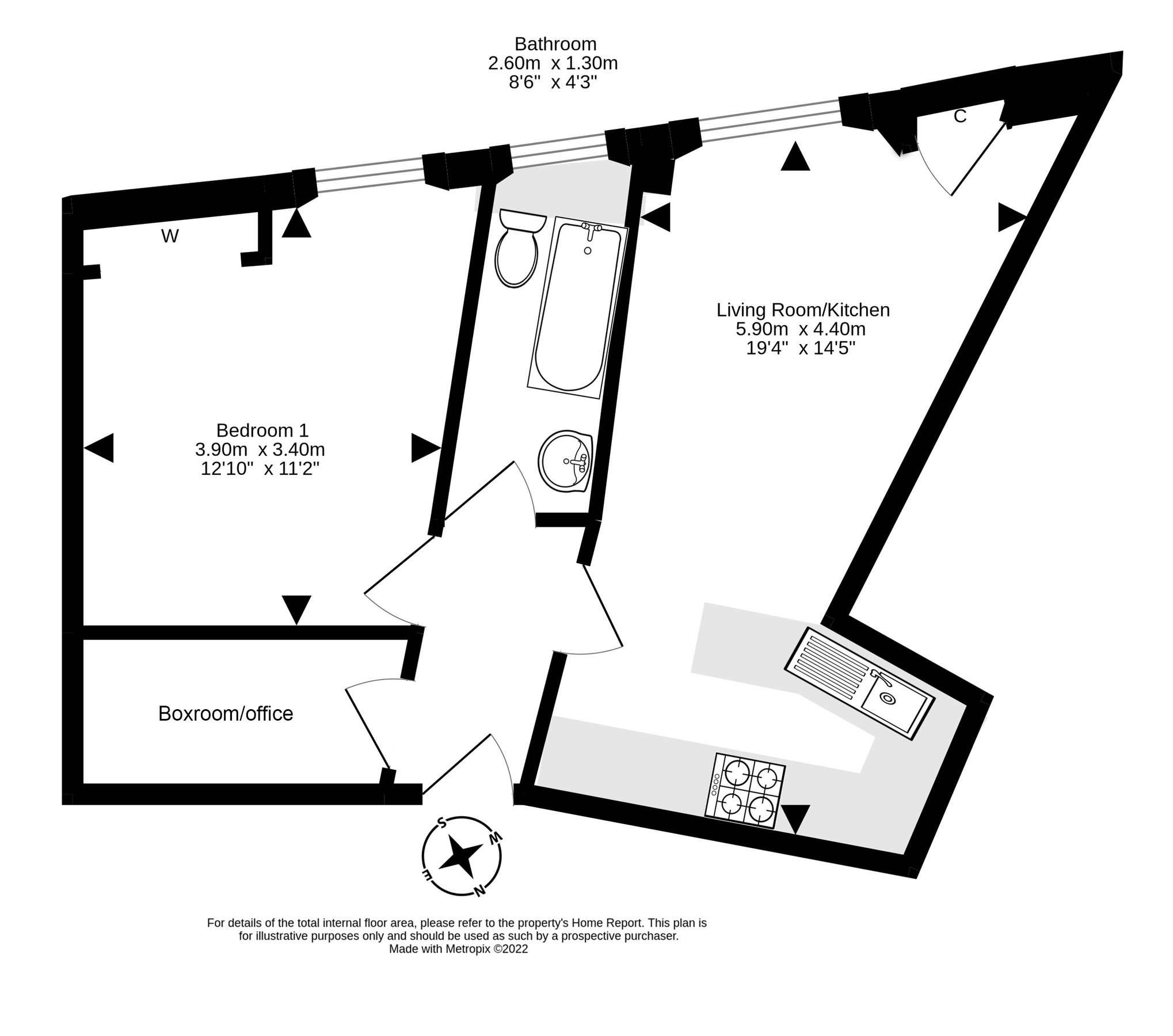 1 bed flat for sale in 14 (2F2) Links Gardens, Leith, Edinburgh EH6