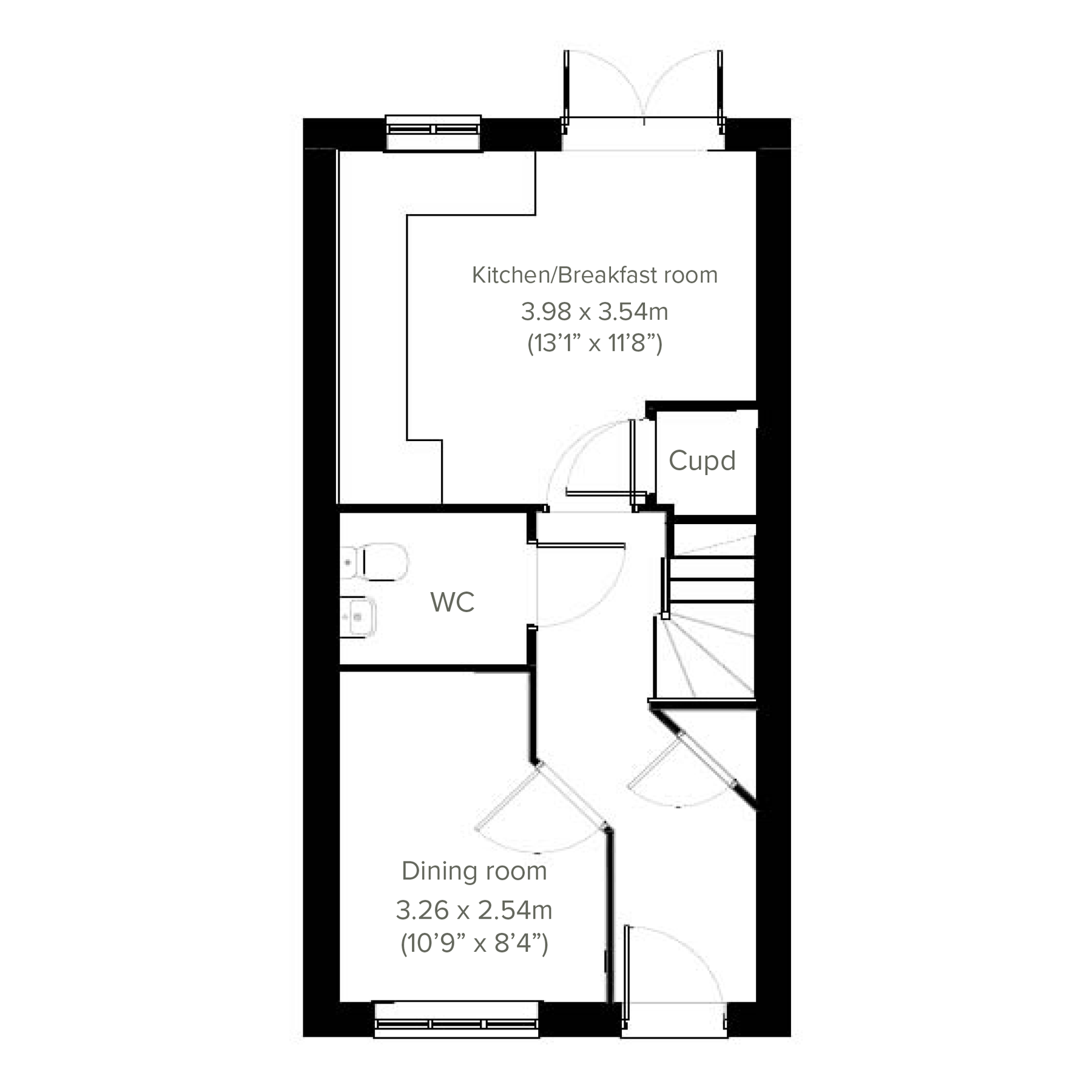 New home, 3 bed terraced house for sale in "The Ashdown" at Holly Lane