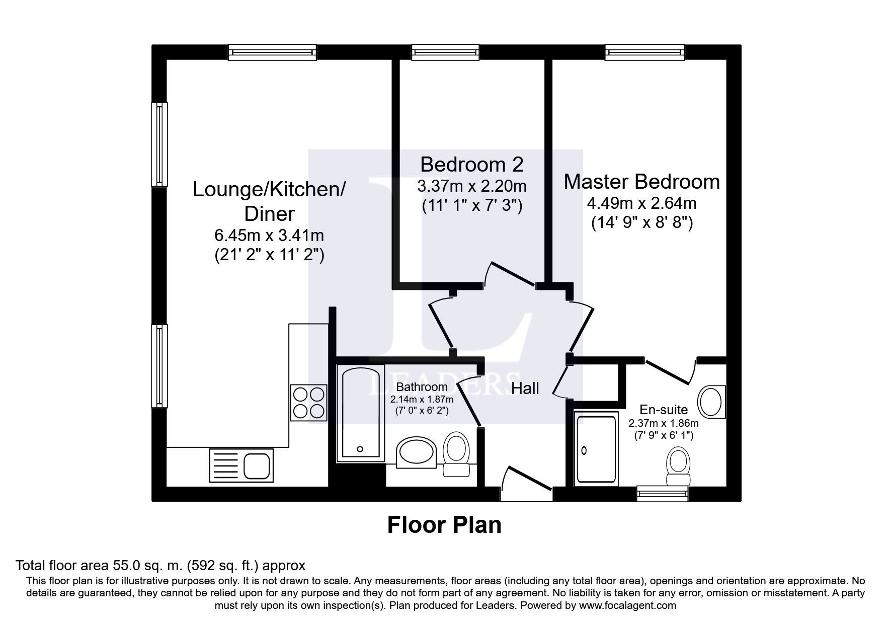 2 bed flat to rent in Greenkeepers Road, Great Denham, Bedford MK40