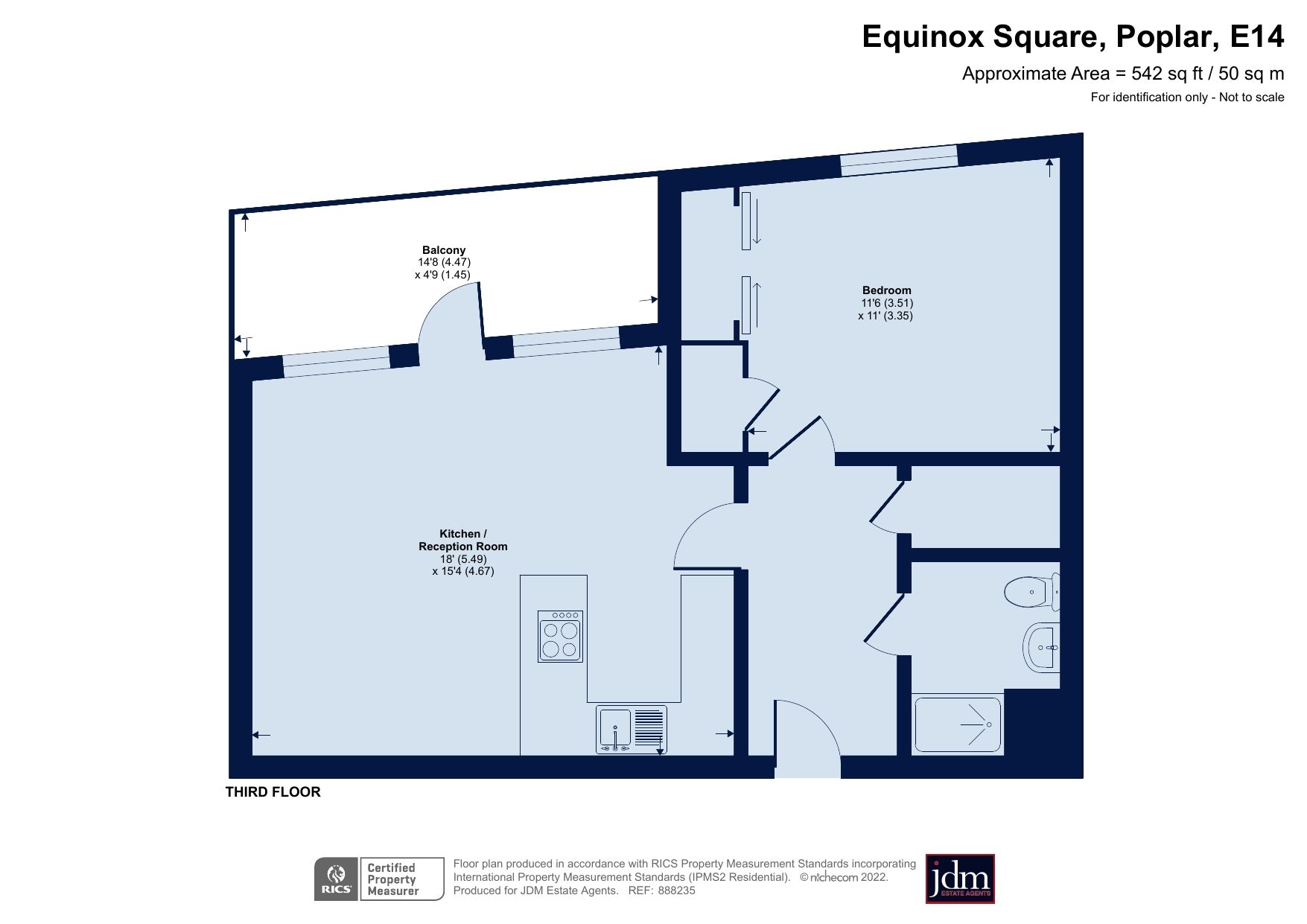 1 bed flat to rent in Queensbury House, 17 Equinox Square, Poplar