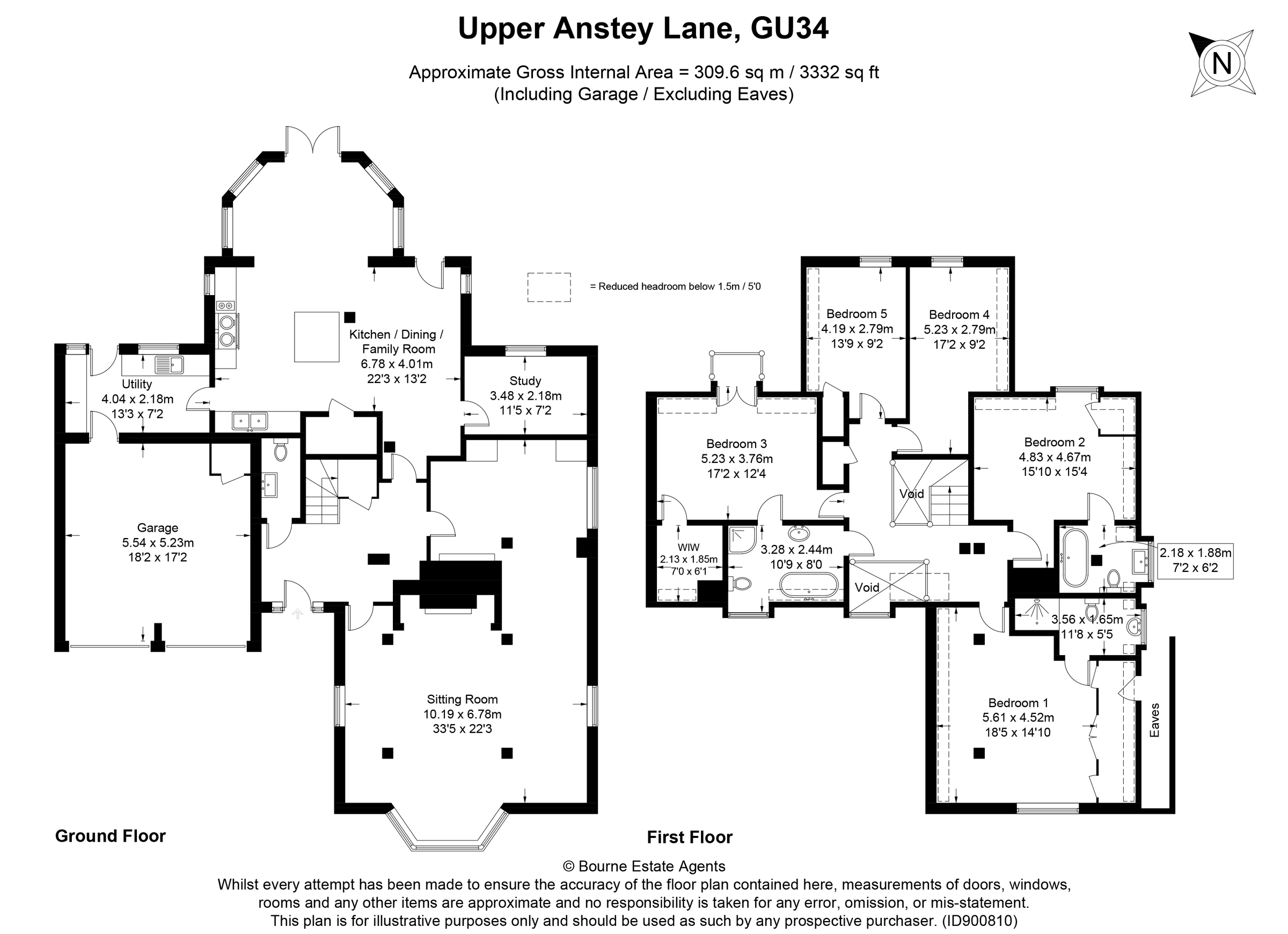 5 bed detached house for sale in Upper Anstey Lane, Shalden Parish