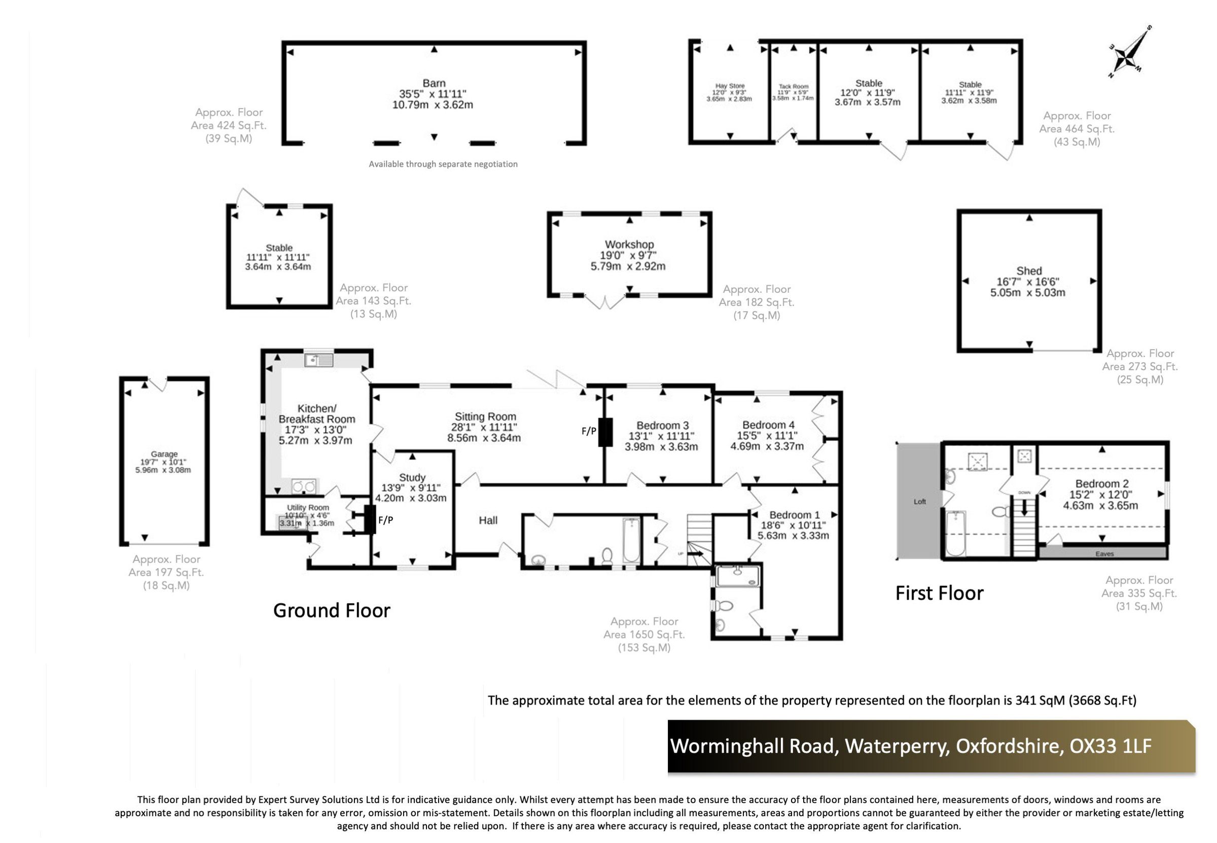 4 bed detached bungalow for sale in Worminghall Road, Waterperry, Oxford, Oxford, Oxfordshire
