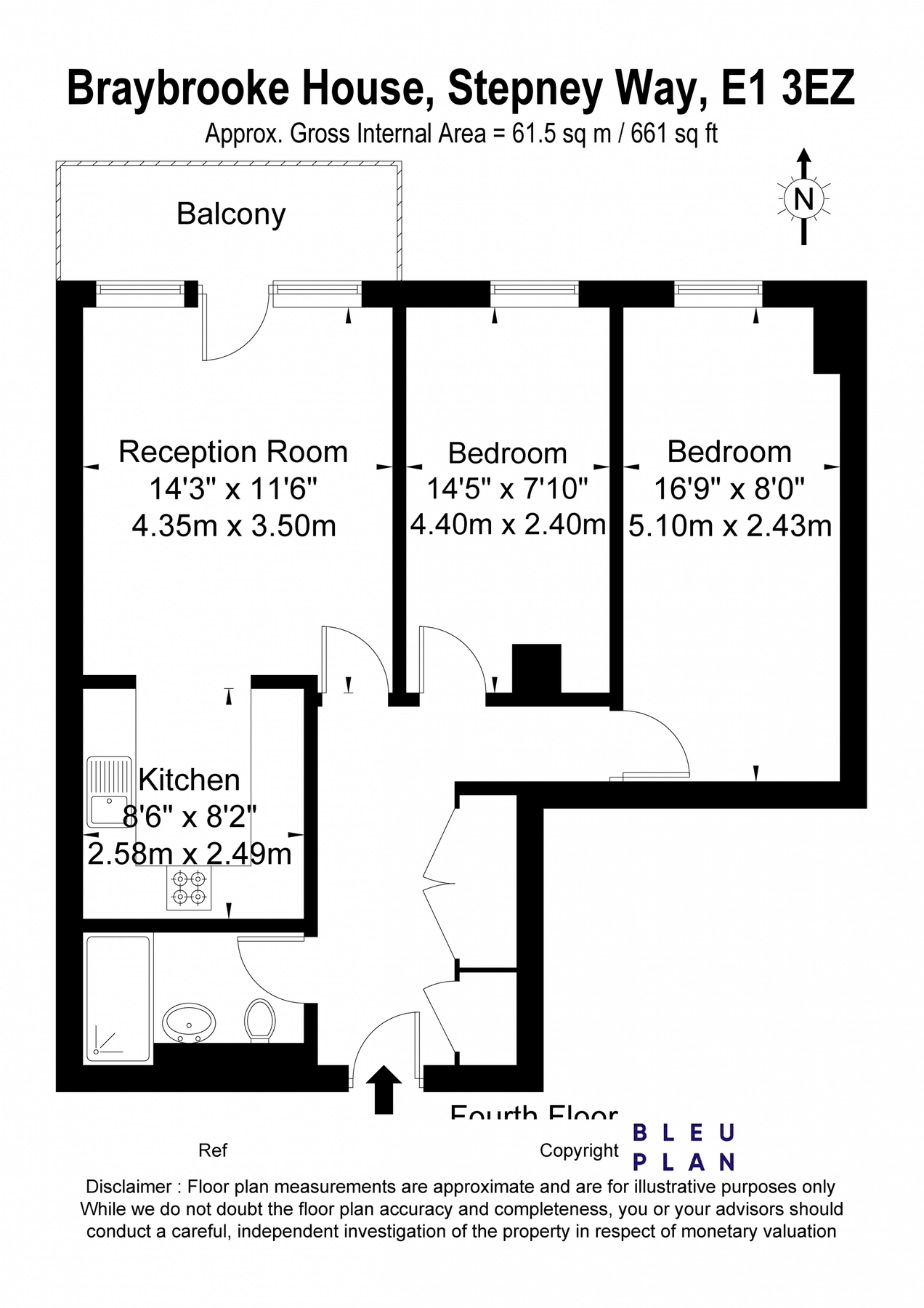 2 bed flat to rent in Braybrooke House, Stepney Way, Stepney Green E1