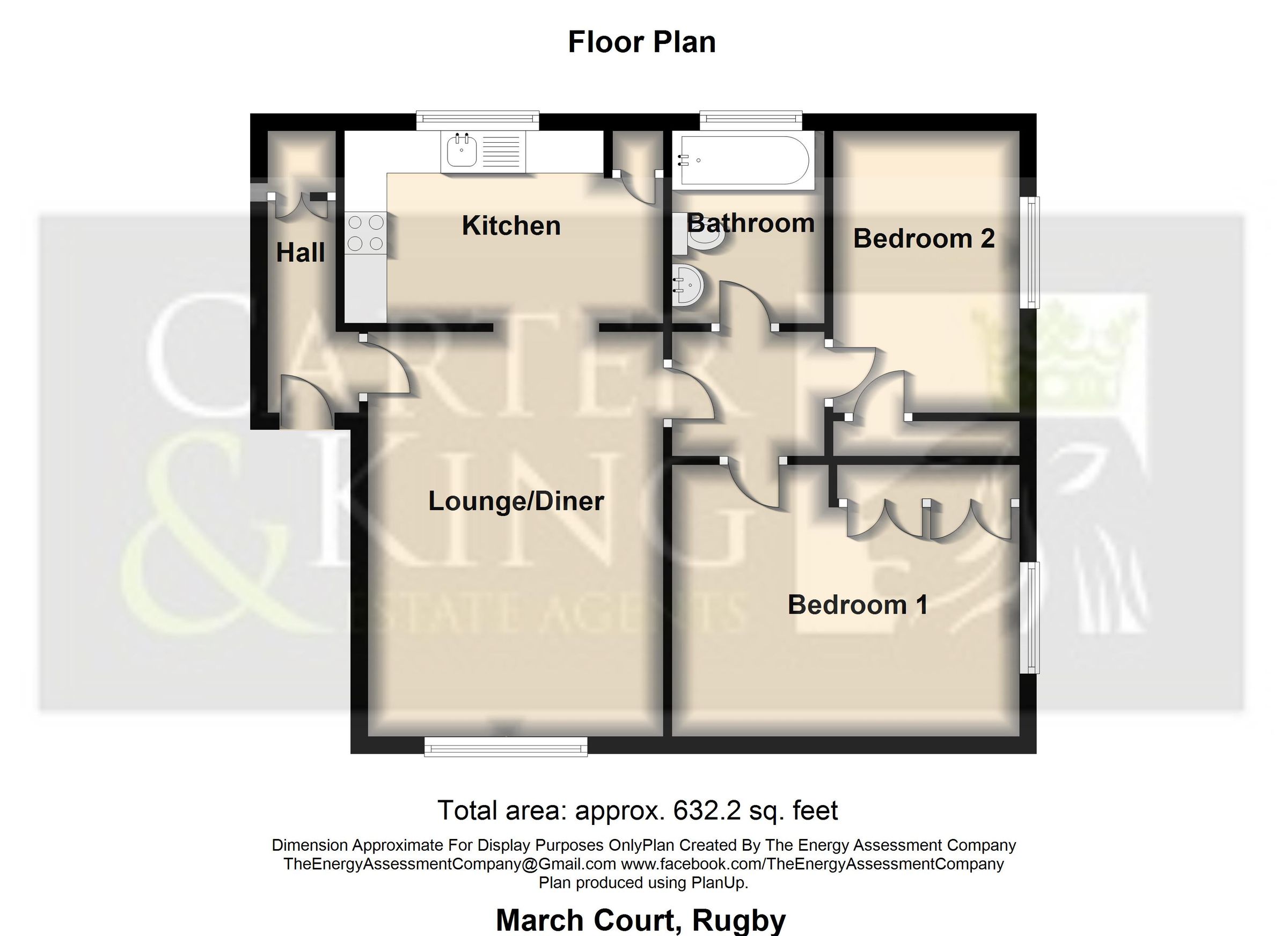 2 bed flat for sale in March Court, Dunchurch Road, Rugby CV22 Zoopla