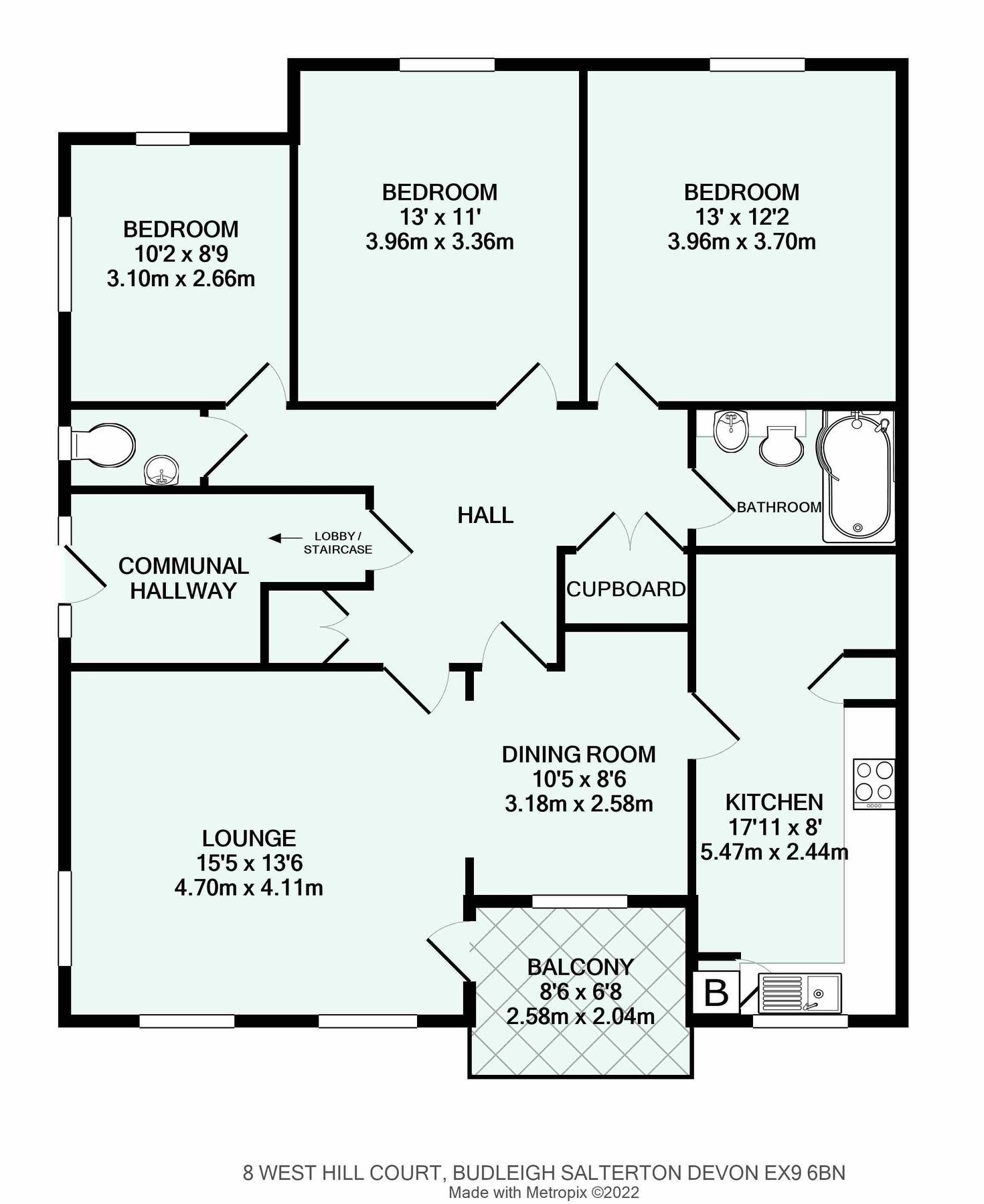 3 bed flat for sale in West Hill Court, Budleigh Salterton, Devon EX9