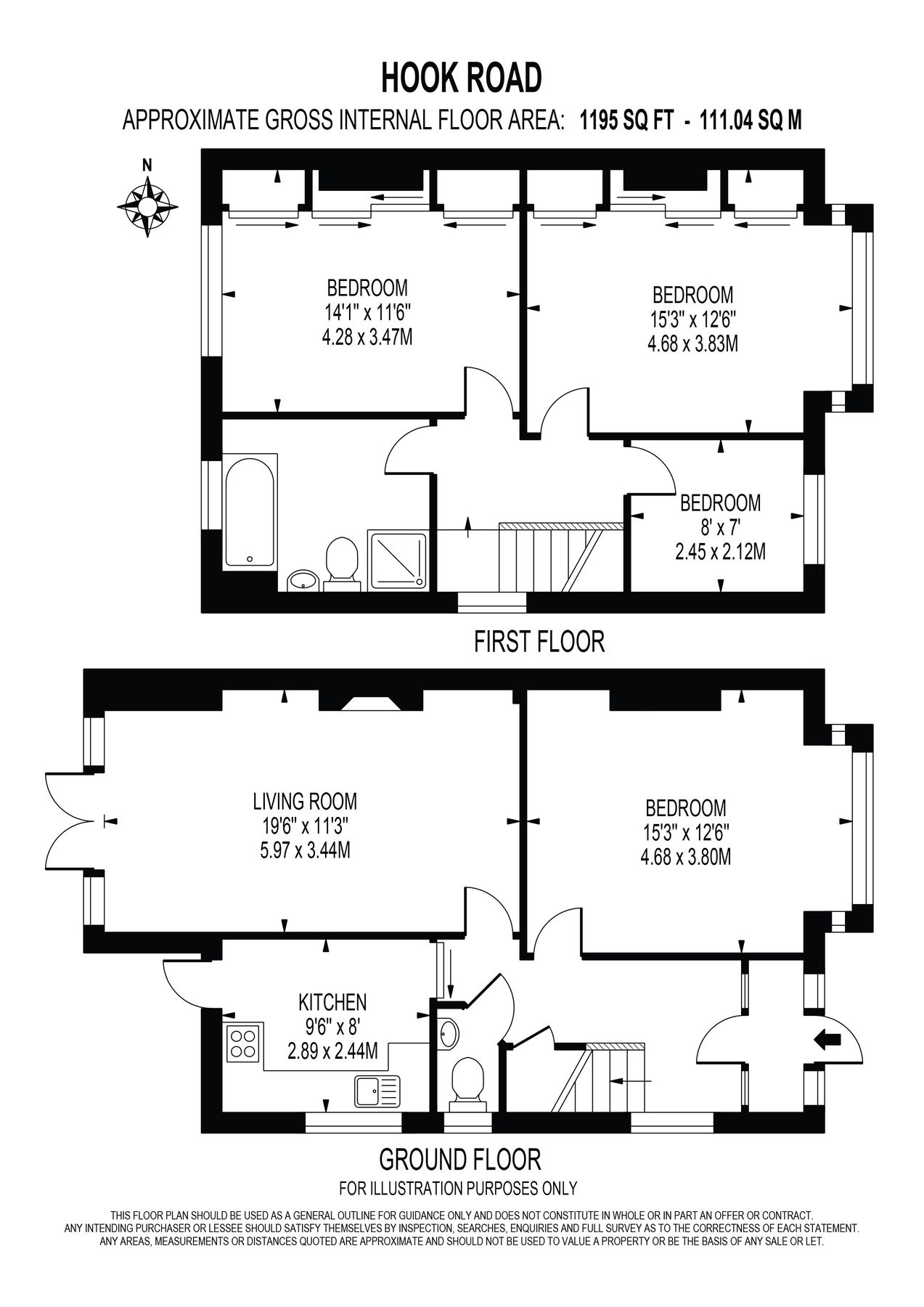 3 bed semidetached house for sale in Hook Road, Chessington, Surrey