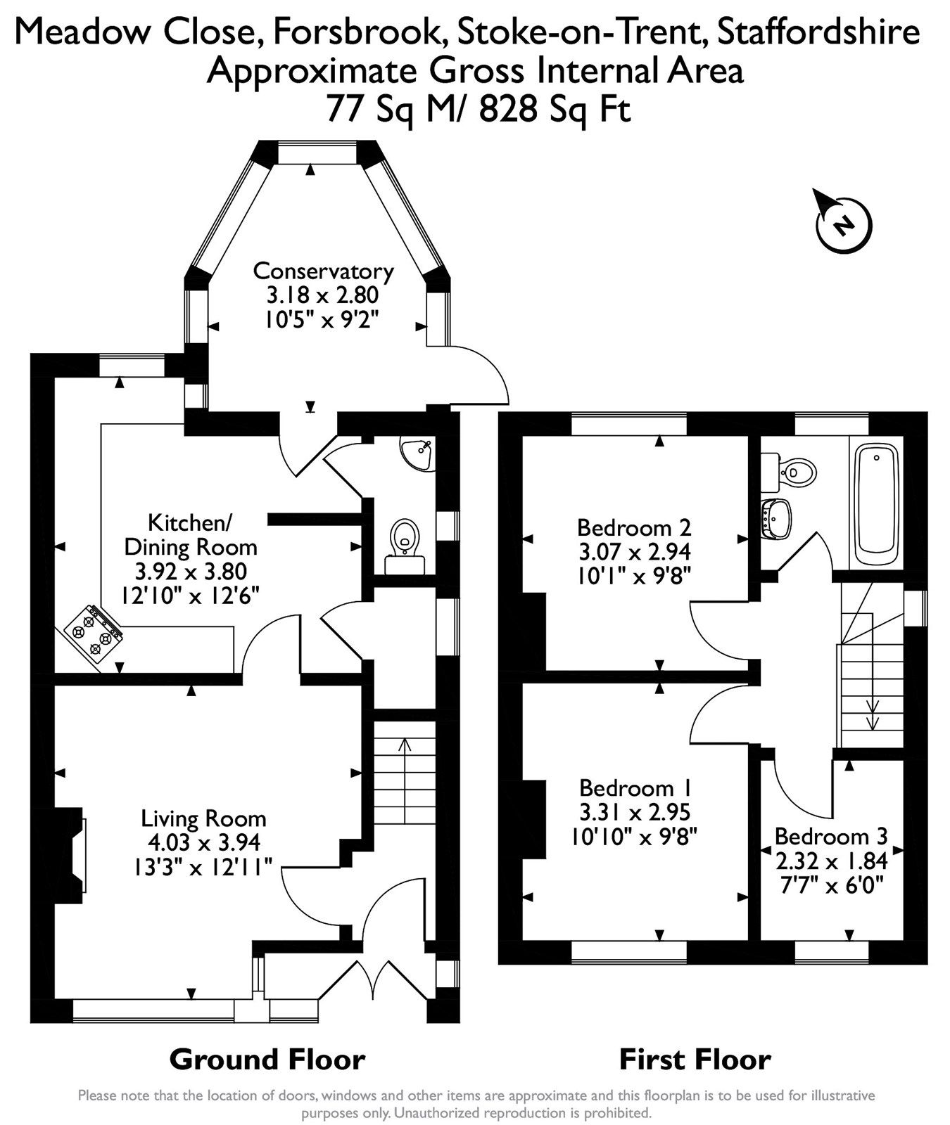3 bed semidetached house for sale in Meadow Close, Forsbrook, StokeOn