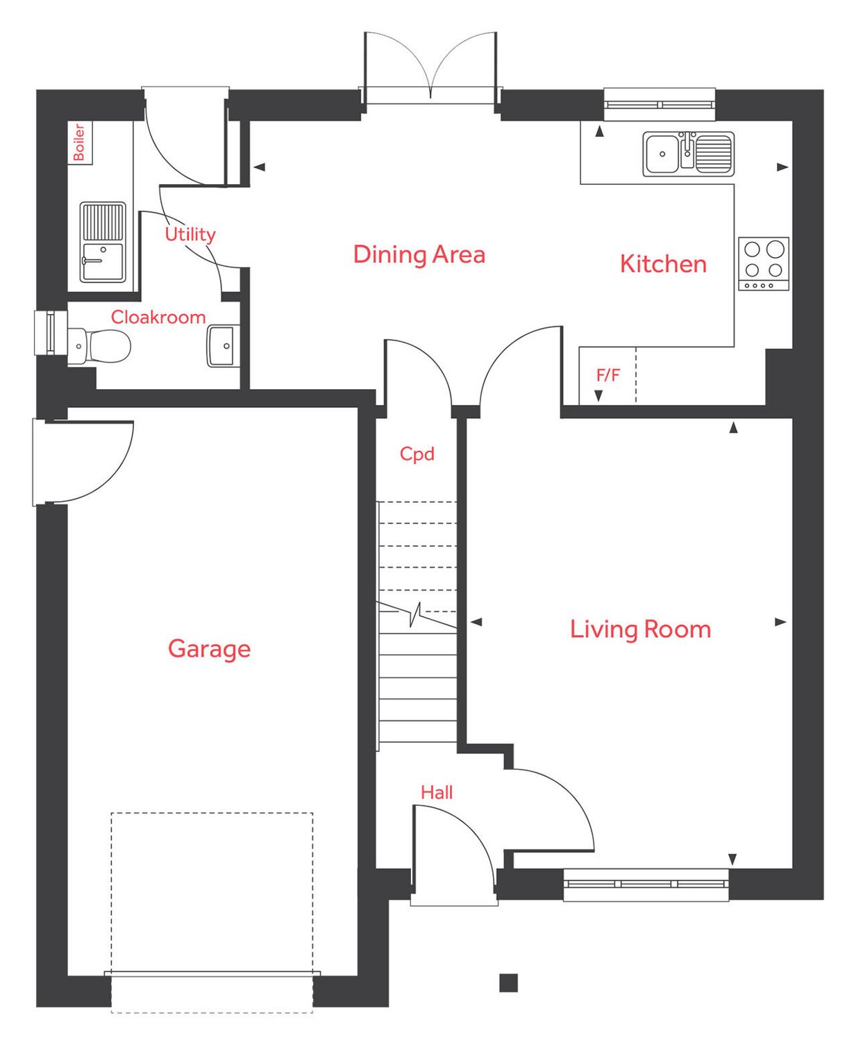 New home, 4 bed detached house for sale in "Goodridge" at Sumpter Way