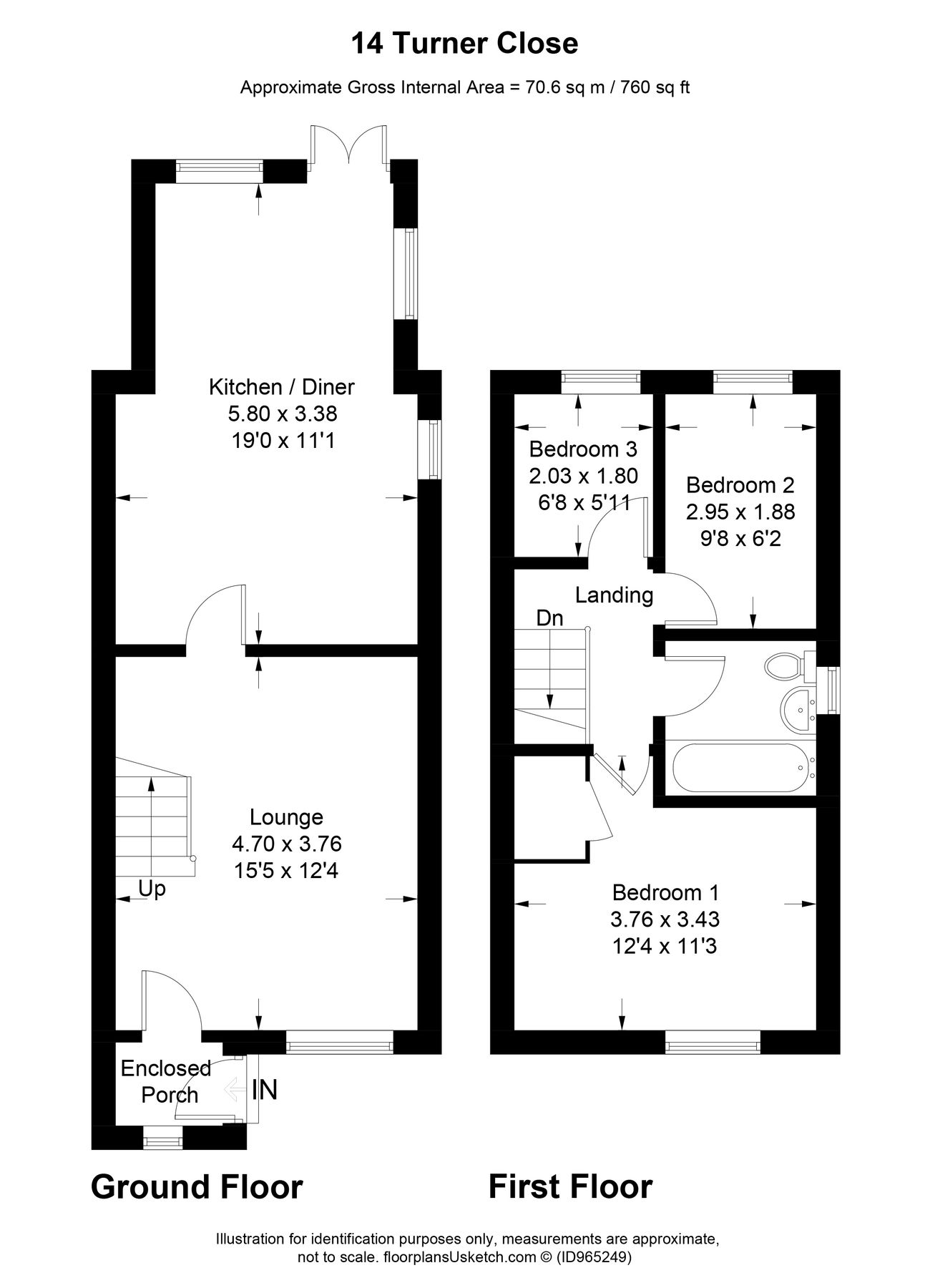 3 bed end terrace house for sale in Turner Close, Houghton Regis