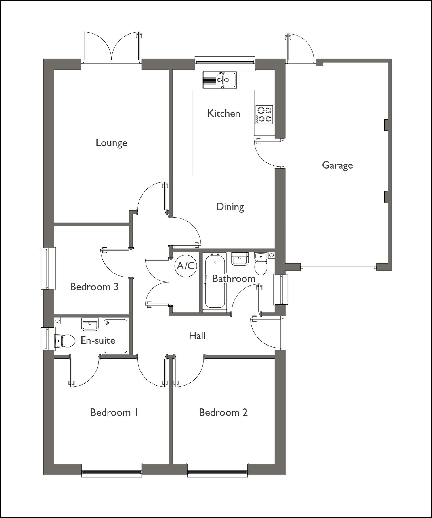 New home, 3 bed bungalow for sale in Plot 1 Nightingale Rise, Hamilton