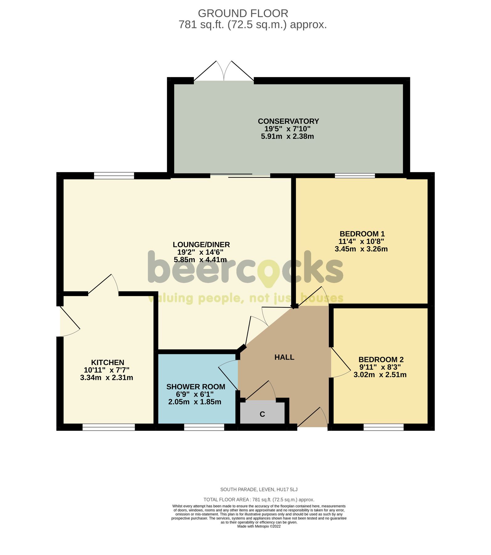 2 bed bungalow for sale in South Parade, Leven, Beverley, East