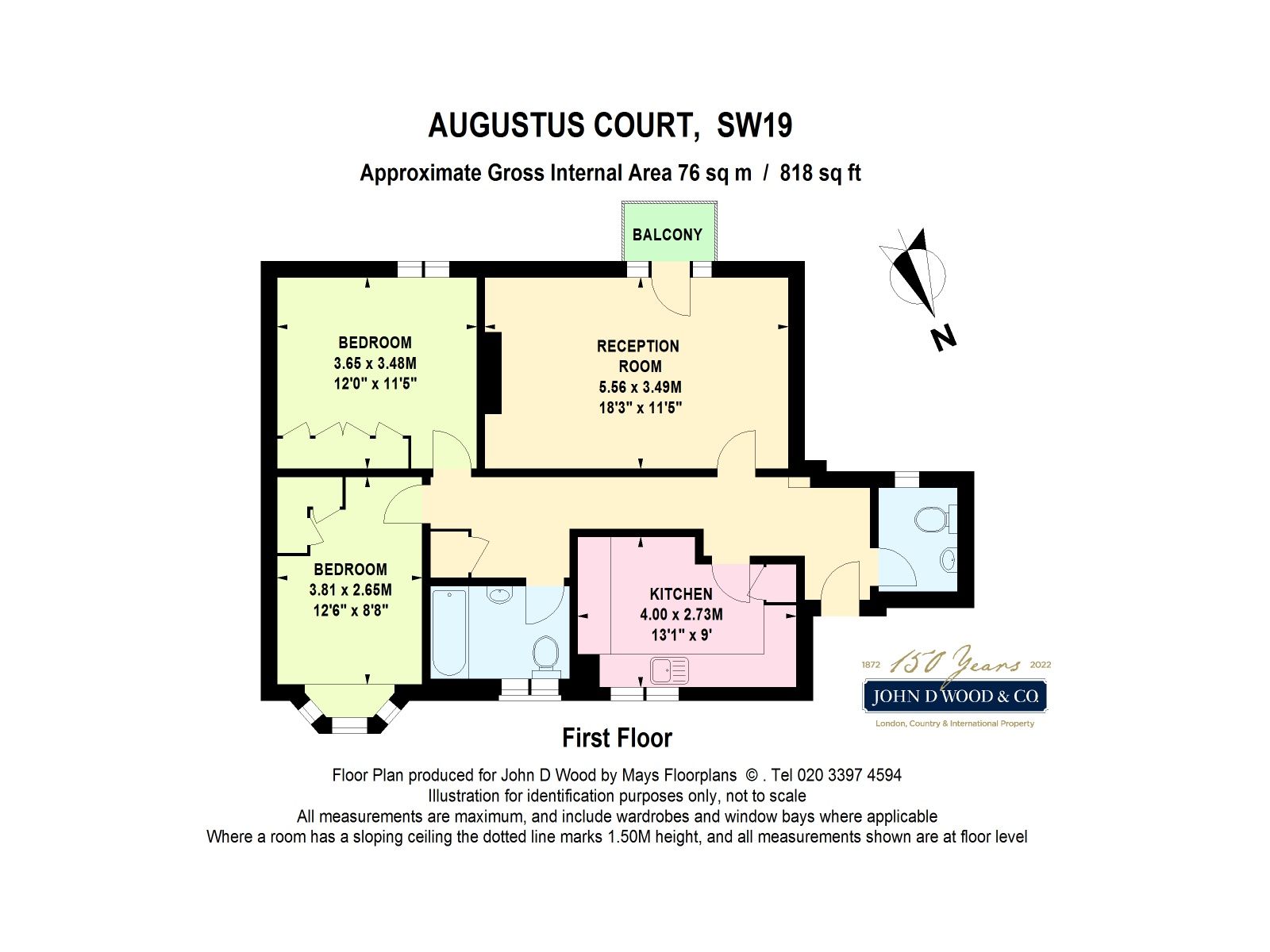 2 bed flat for sale in Augustus Court, Augustus Road, Southfields