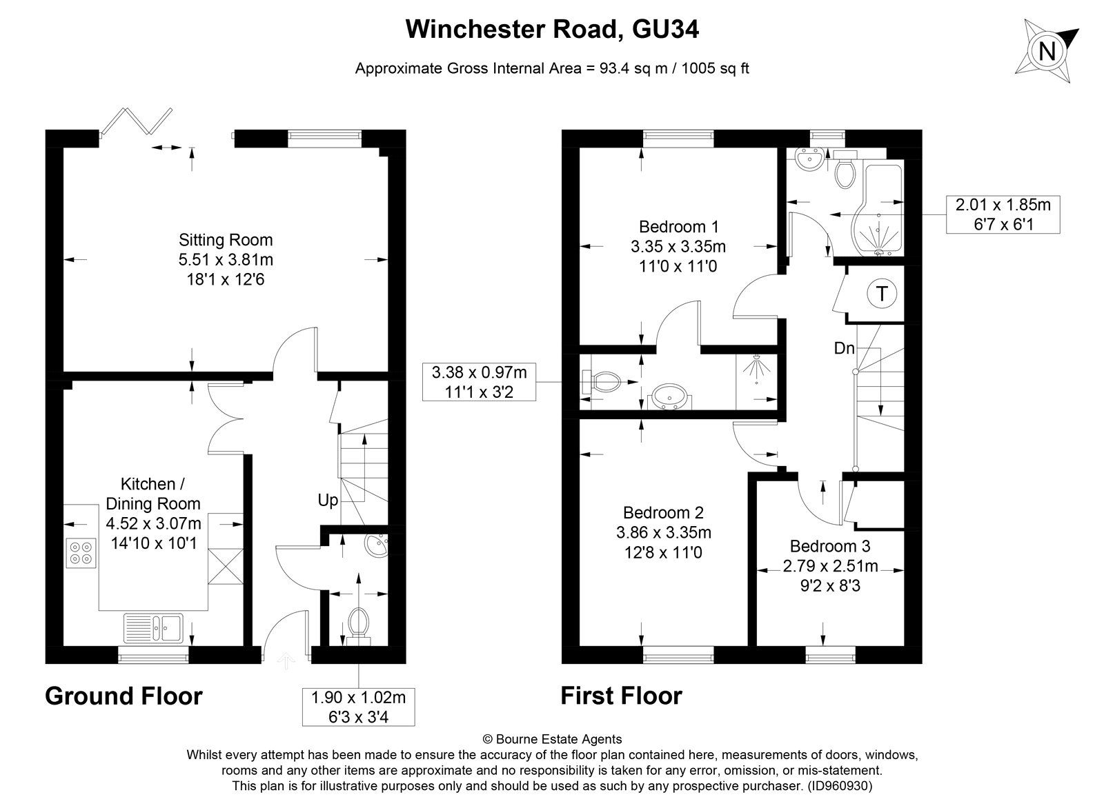 3 bed semidetached house for sale in Bentley Court, Winchester Road