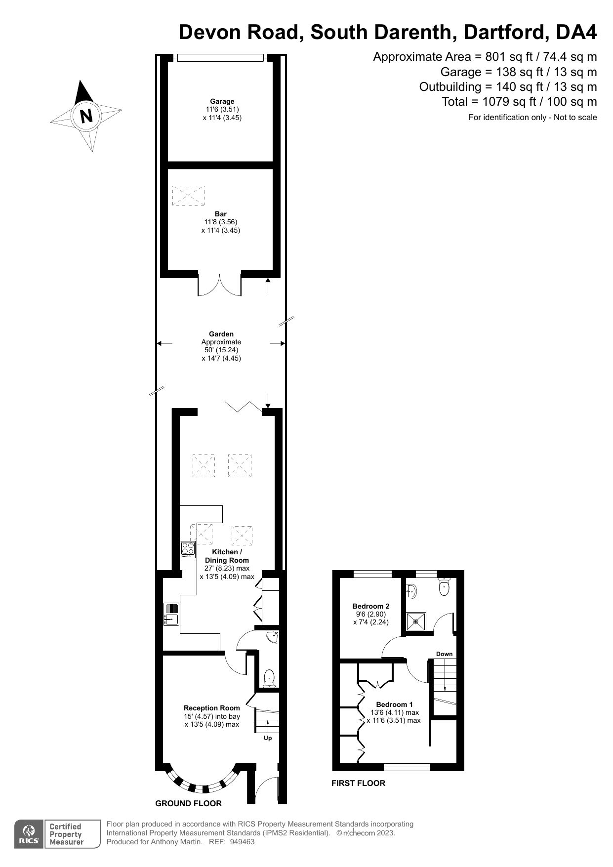 2 bed terraced house for sale in Devon Road, South Darenth, Kent DA4