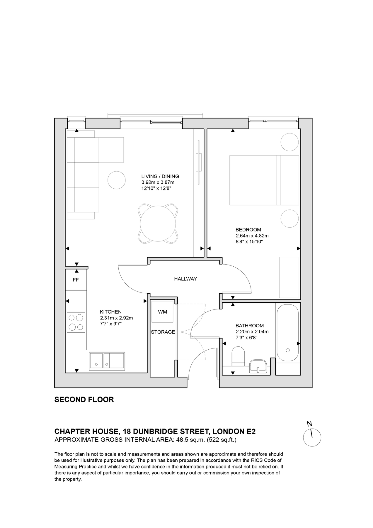 1 bed flat for sale in Chapter House, Dunbridge Street, Shoreditch E2